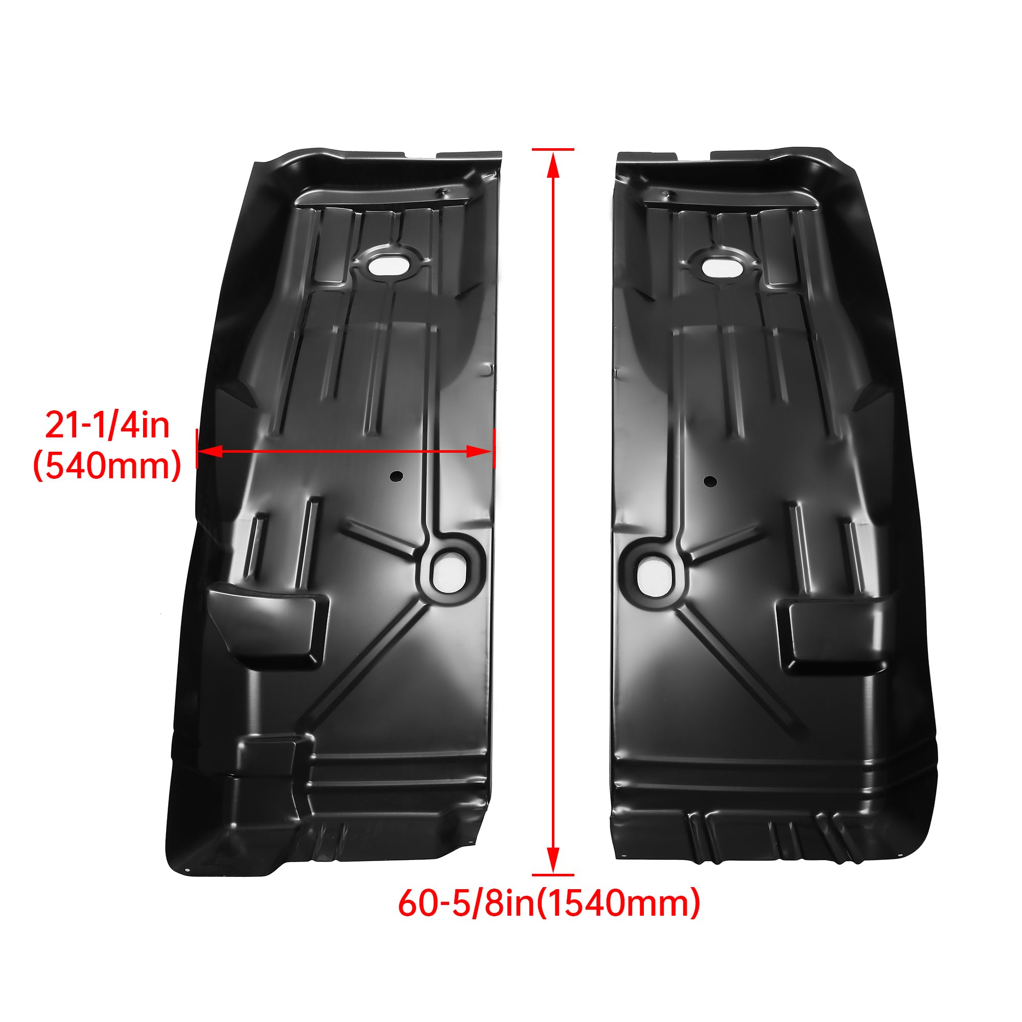 HECASA Black Steel Front Floor Pans Replacement for 1967-1969 Chevy Camaro & Pontiac Firebird - Durable Repair Panels for Classic Car Restoration (Perfect for Rust Repair & Floorboard Replacement)