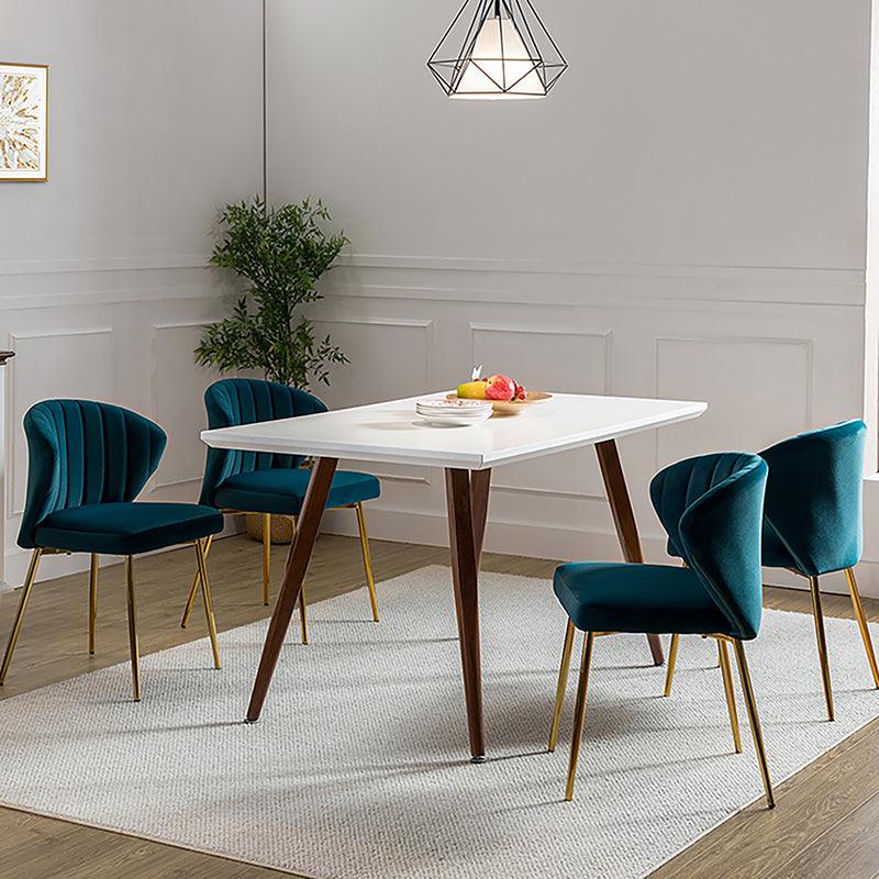 Modern Dining Chairs Set of 4 - Mid Century Metal Leg Side Chairs for Kitchen, Dining Room & Office - Aruna Contemporary Upholstered Seating