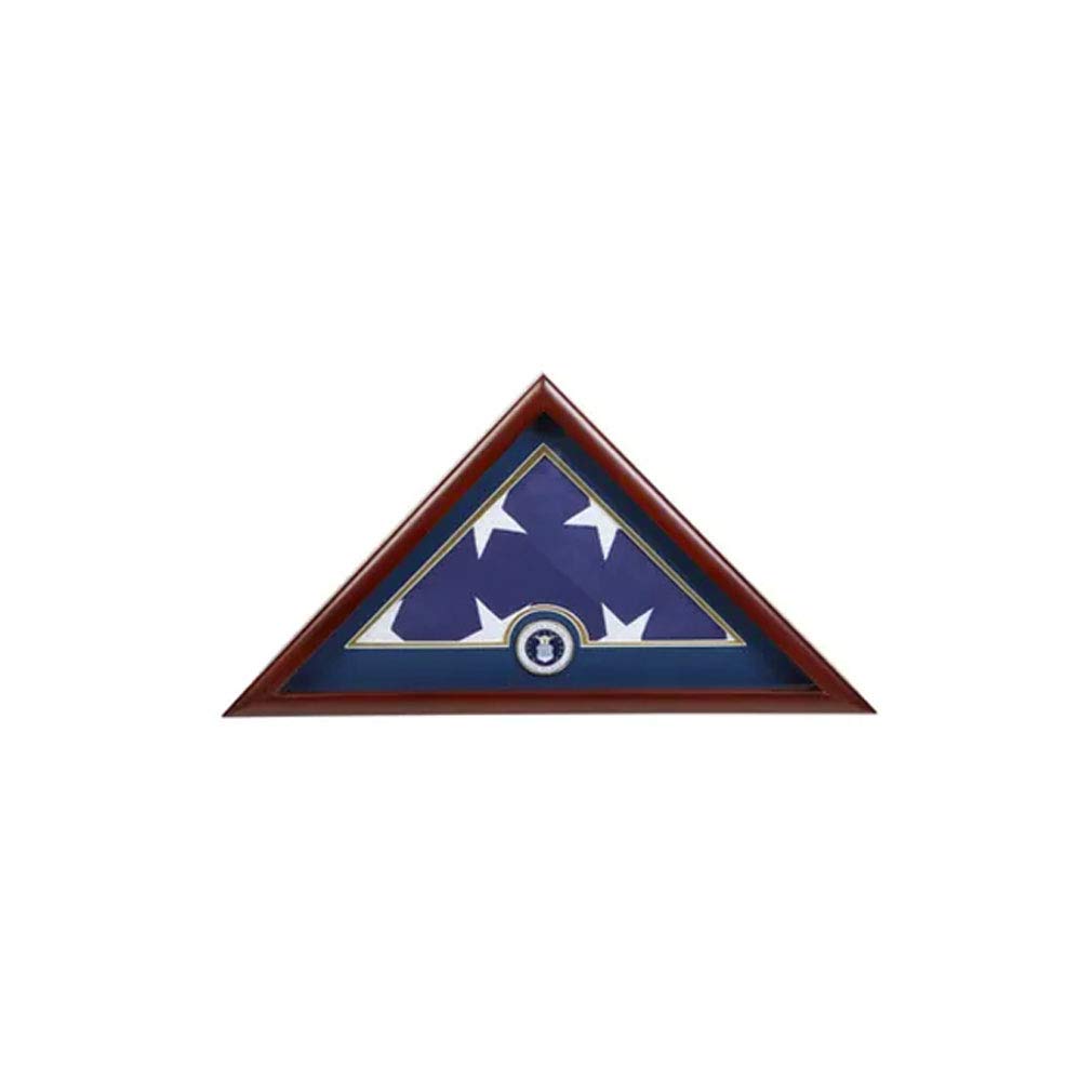 Premium US Flag Display Case with Air Force Medallion - American Flag Shadow Box for Military Veterans, Patriotic Home Decor & Memorial Gifts - Perfect for Wall Mounting in Living Room, Office or Man Cave