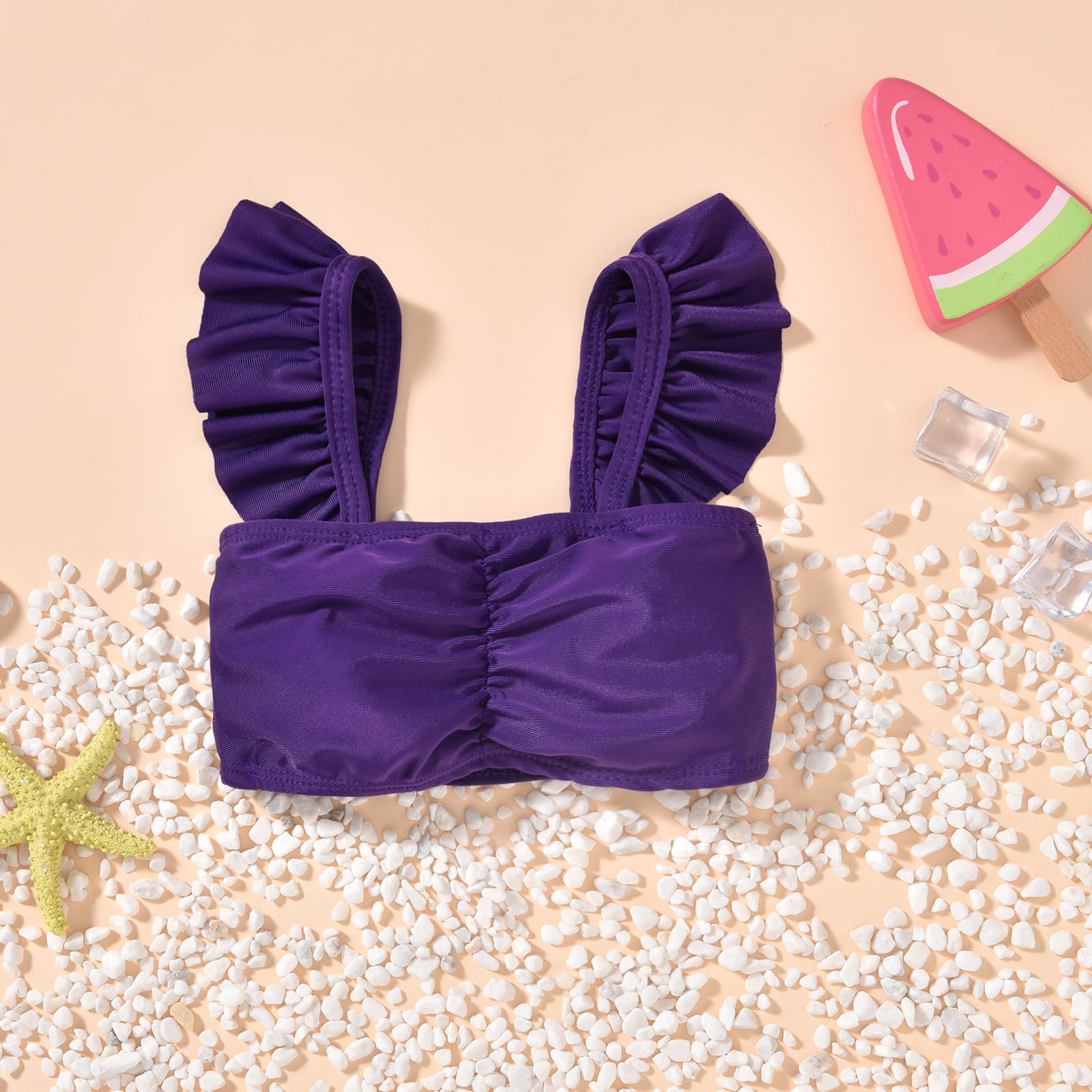 Cute Baby Girl Mermaid Swimsuit Set with Matching Headband - Toddler Swimwear for Beach, Pool & Summer Photos | UV Protection Bikini Bathing Suit for Infants