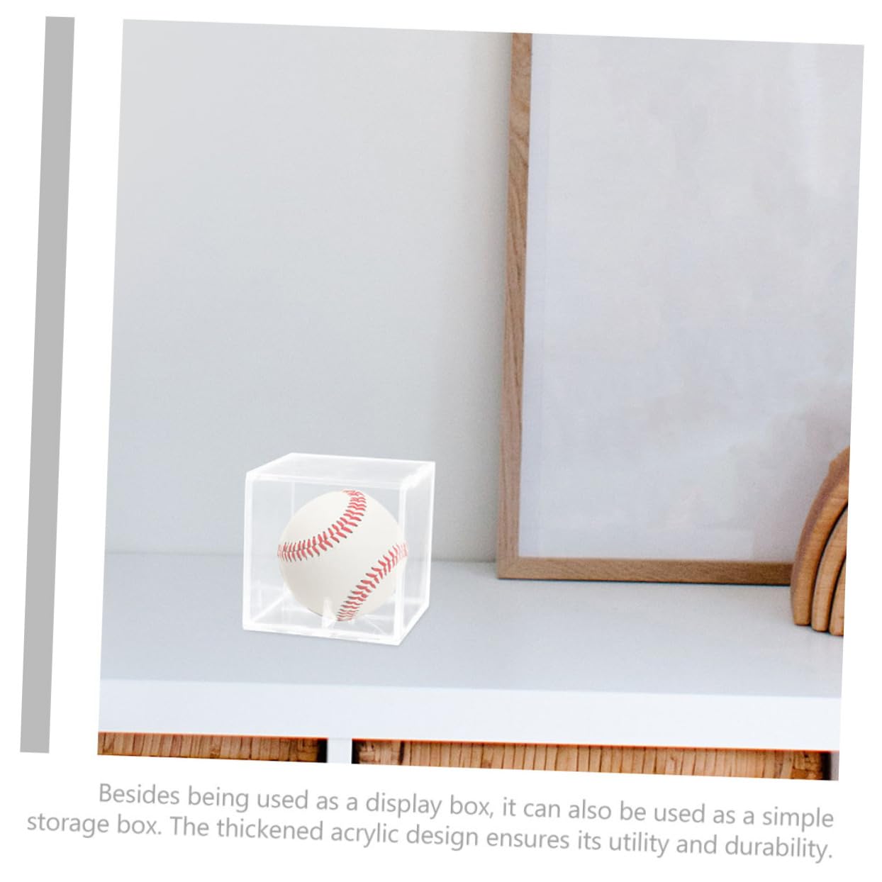 Abaodam 2-Pack Clear Baseball Display Case - Crystal Clear Plastic Box for Softball & Baseball Storage - Perfect for Sports Memorabilia, Collectibles, and Trophy Display at Home or Office
