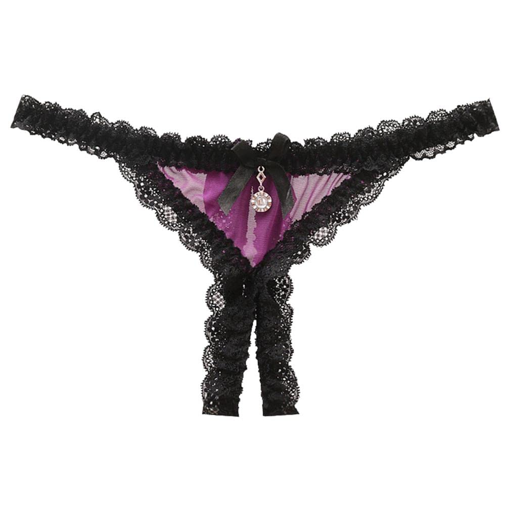 Sexy Women's Lace Thong Panties - Floral Hollow Out Bowknot G-String Underwear for Lingerie & Intimate Wear | Perfect for Date Night, Bridal Party, and Sensual Occasions