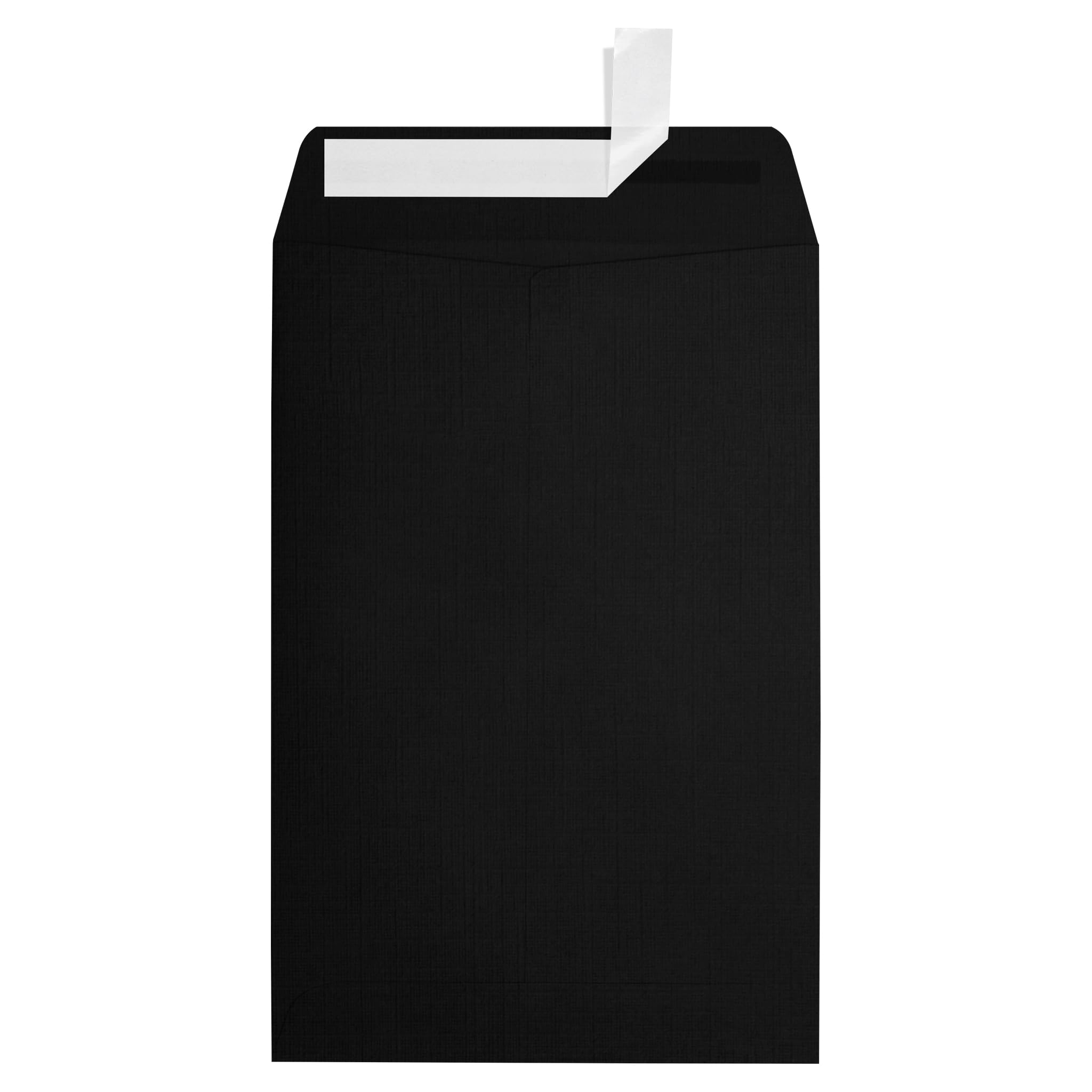 LUXPaper 6 x 9 Open End Envelopes - Premium Black Linen Textured Envelopes (80lb, 1000 Pack) | Self-Seal Peel & Press Closure | Perfect for Business Mail, Wedding Invitations, Greeting Cards & Corporate Stationery