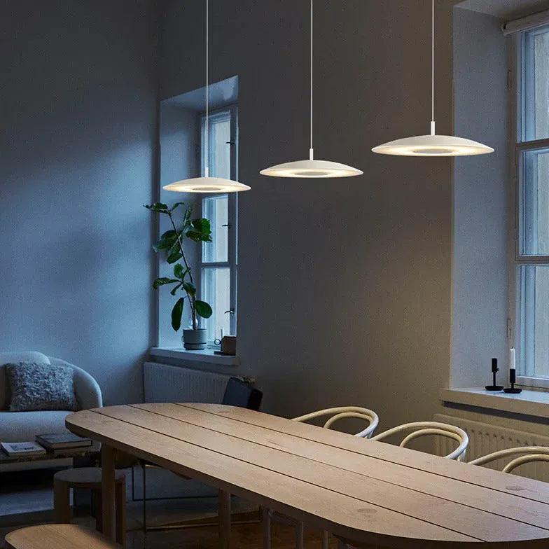 Modern Thin Plate Pendant Light for Dining Room - Minimalist Ceiling Lighting Fixture for Kitchen Island, Breakfast Nook & Contemporary Home Decor