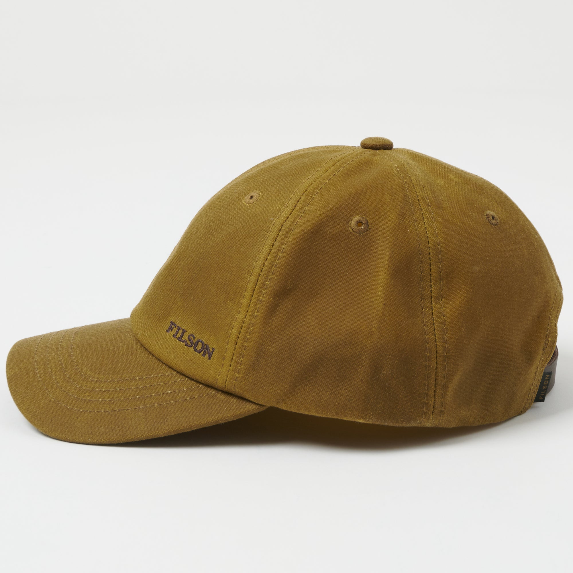 Filson Oil Tin Low Profile Cap - Dark Tan Waterproof Hunting & Outdoor Hat for Men - Perfect for Hiking, Fishing, and Camping Adventures