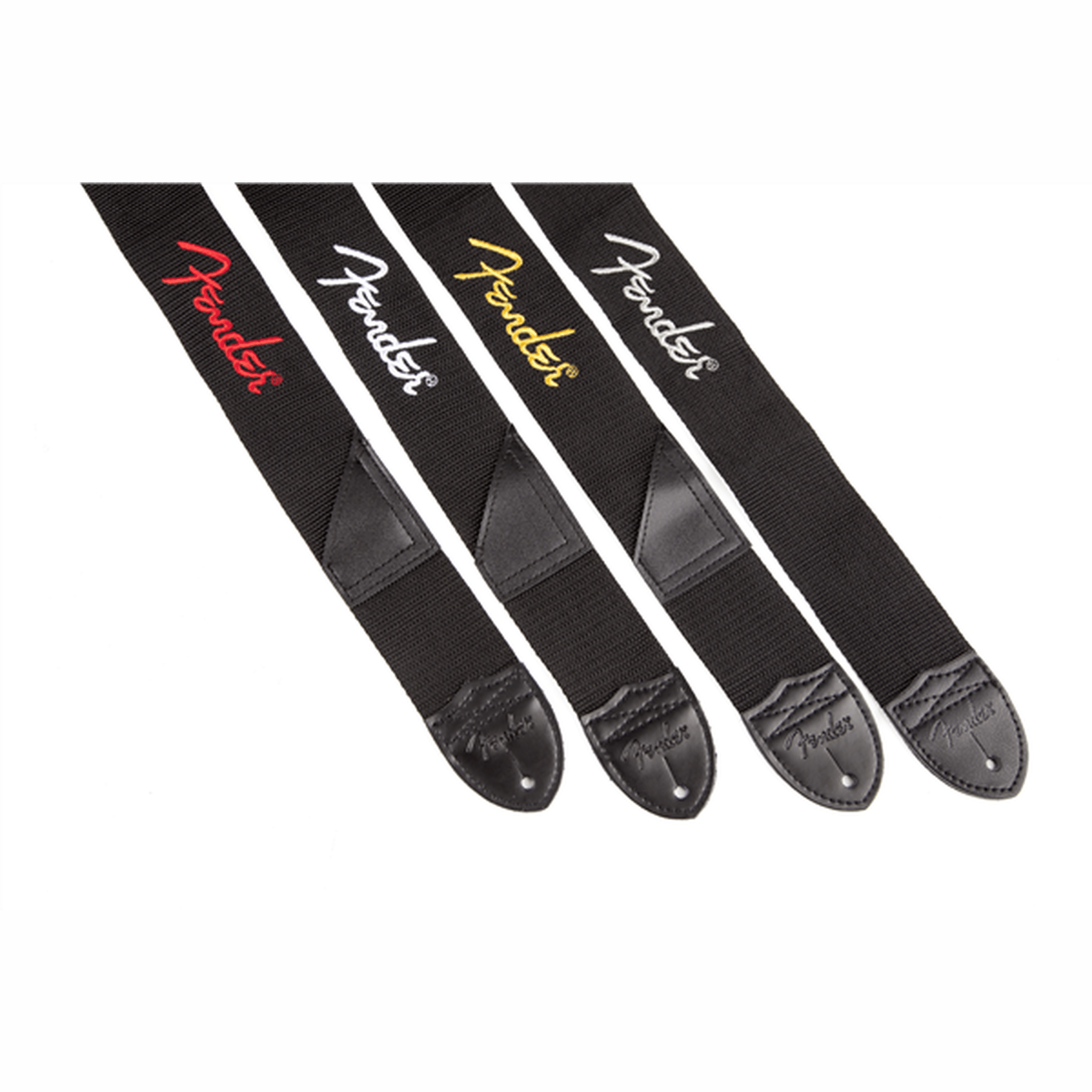 Fender Black Poly Guitar Strap with White Logo - Durable and Comfortable for Electric & Acoustic Guitars - Perfect for Performances, Practice, and Studio Sessions