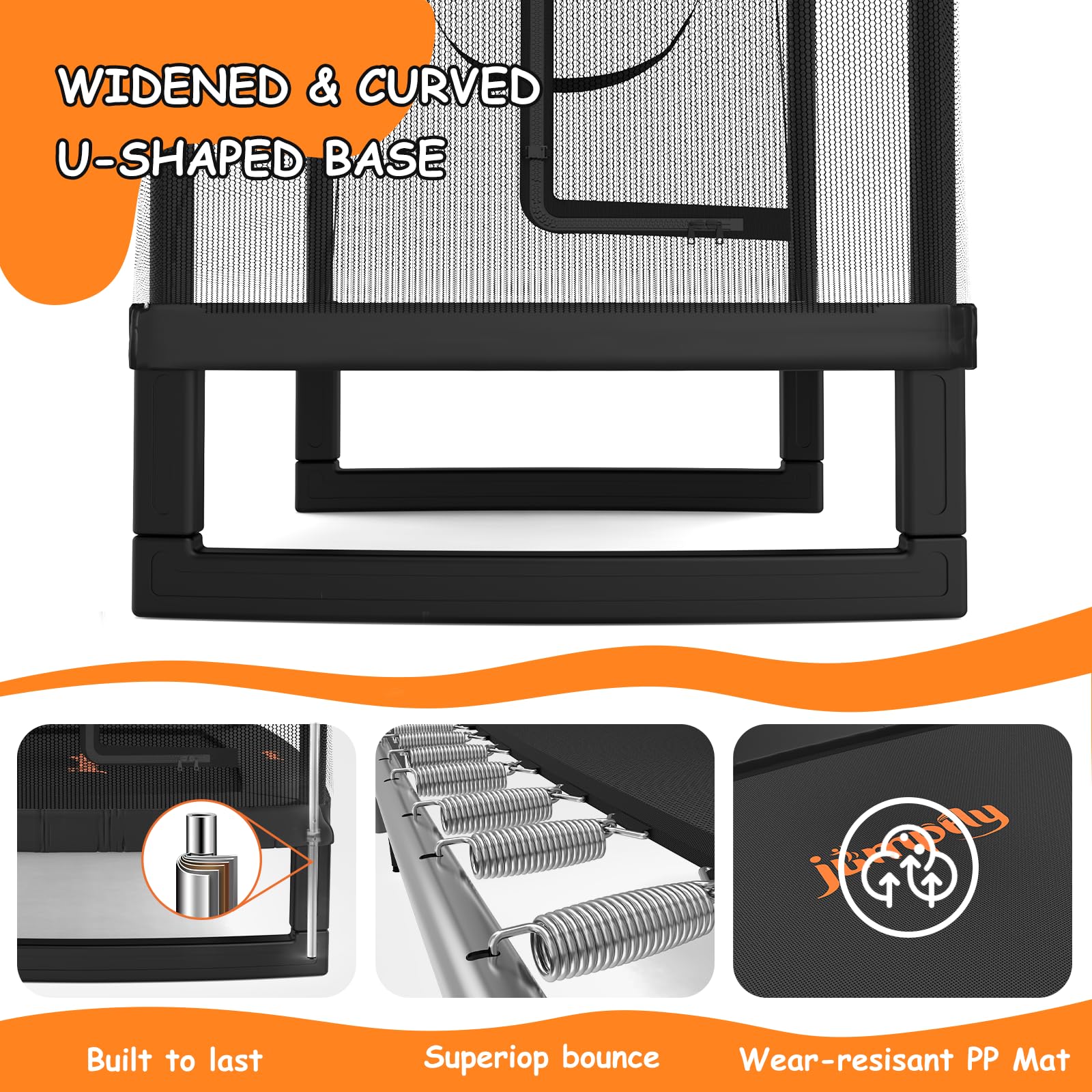 JumpFly 6FT Kids Trampoline with Swing & Basketball Hoop - ASTM Approved Mini Trampoline for Toddlers Age 3+ | Indoor/Outdoor Rectangle Trampoline with Safety Enclosure | Perfect for Backyard Play, Exercise & Birthday Gifts