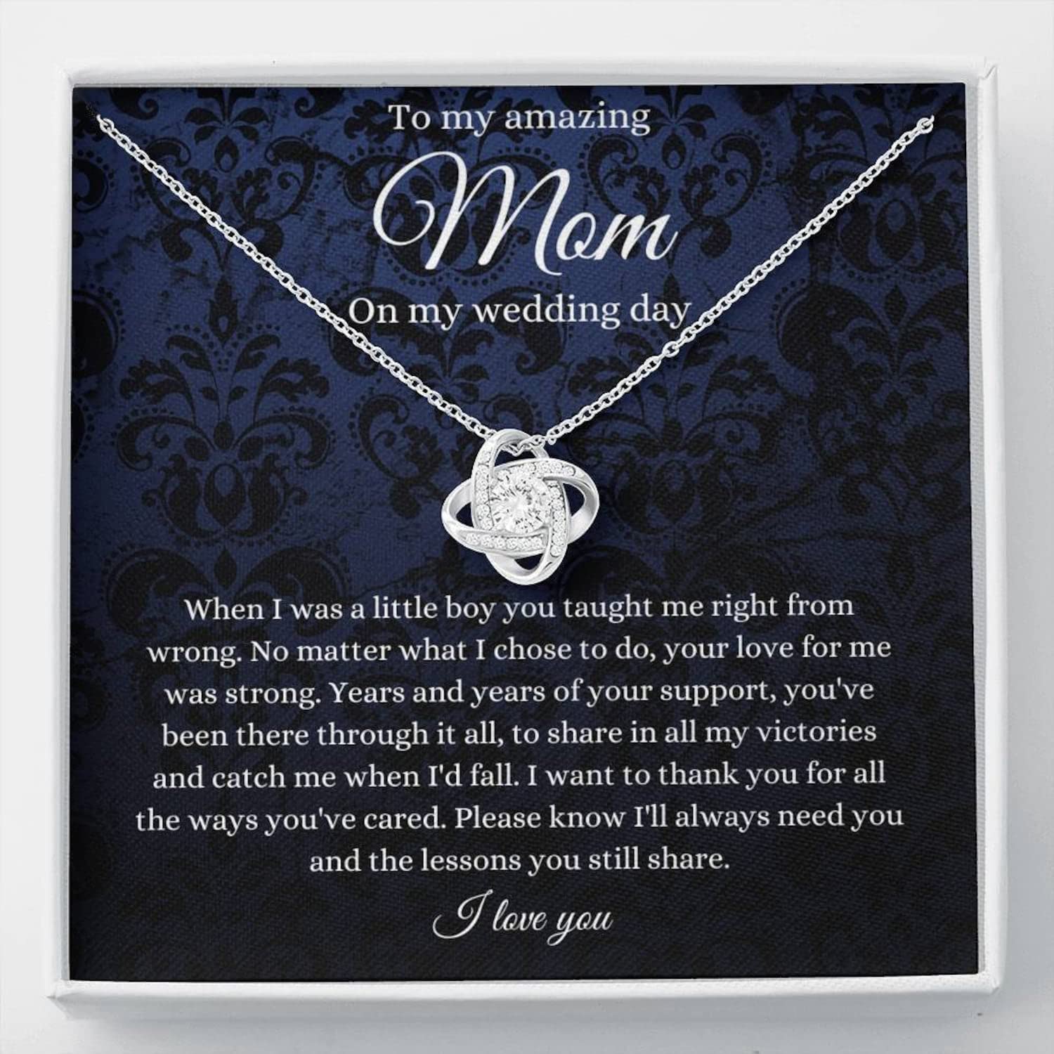 Love Knot Necklace for Mother of Groom - Wedding Gift from Son | Elegant Jewelry for Special Occasions