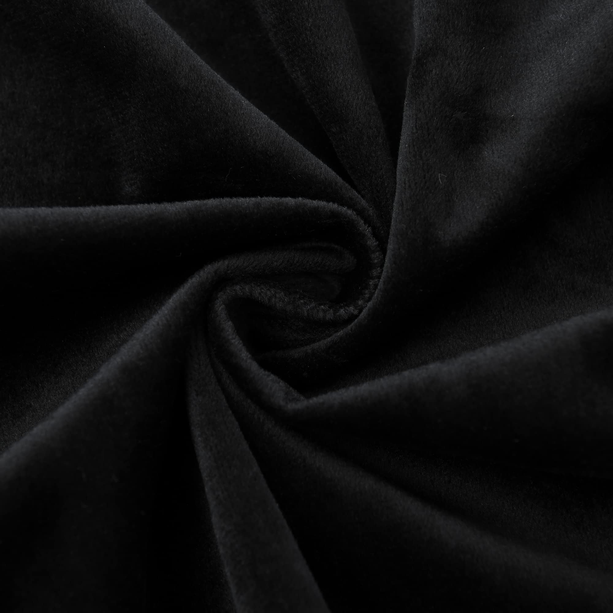 Black Rod Pocket Velvet Window Curtain Valance - 1 Panel Waterfall Valance for Living Room & Bedroom (110