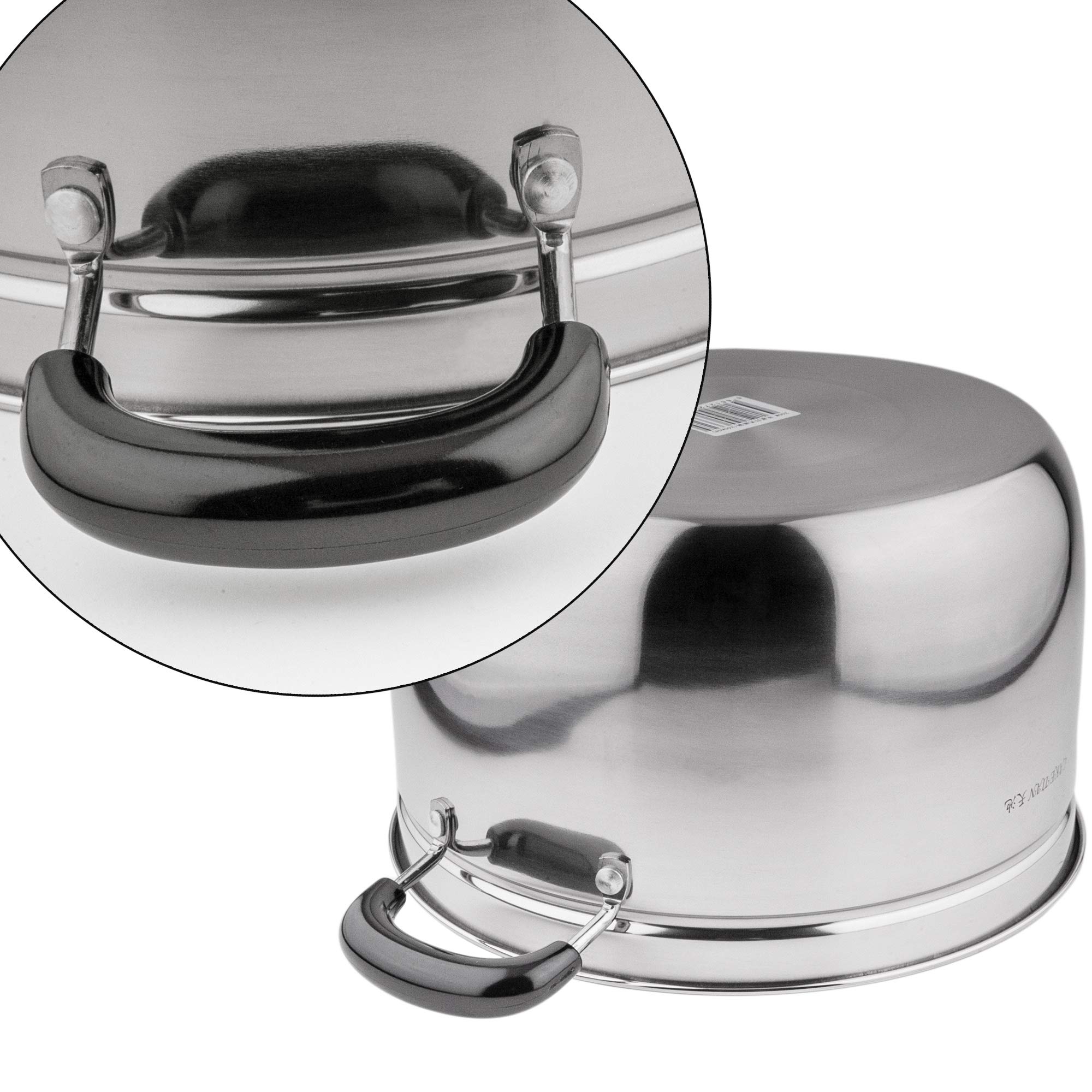 Premium 2-Tier Stainless Steel Steamer Pot Set with Insert Basket & Tempered Glass Lid - 6QT (22cm/8.7in) - Dishwasher Safe Cookware for Healthy Cooking - Perfect for Vegetables, Dumplings, Seafood & Meal Prep