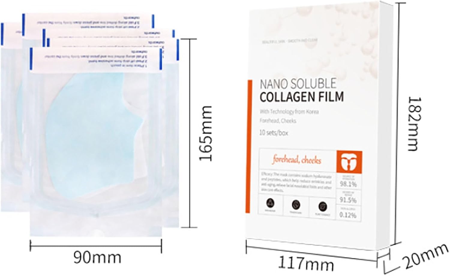 Skinifyx Hydrolyzed Collagen Patches for Face & Neck - Anti-Aging Nano Soluble Collagen Film Mask - Wrinkle Reduction & Skin Hydration Treatment - Perfect for Daily Skincare Routine & Spa Days