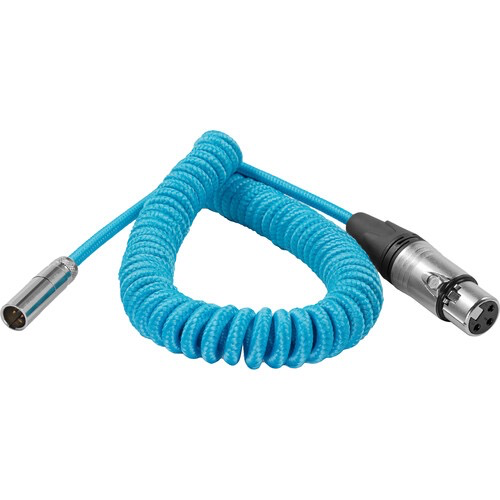 Kondor Blue Coiled Mini XLR to XLR Cable for Canon C70 & BMPCC 4K/6K (12 to 24) - Professional Audio Connection for Filmmaking & Studio Recording
