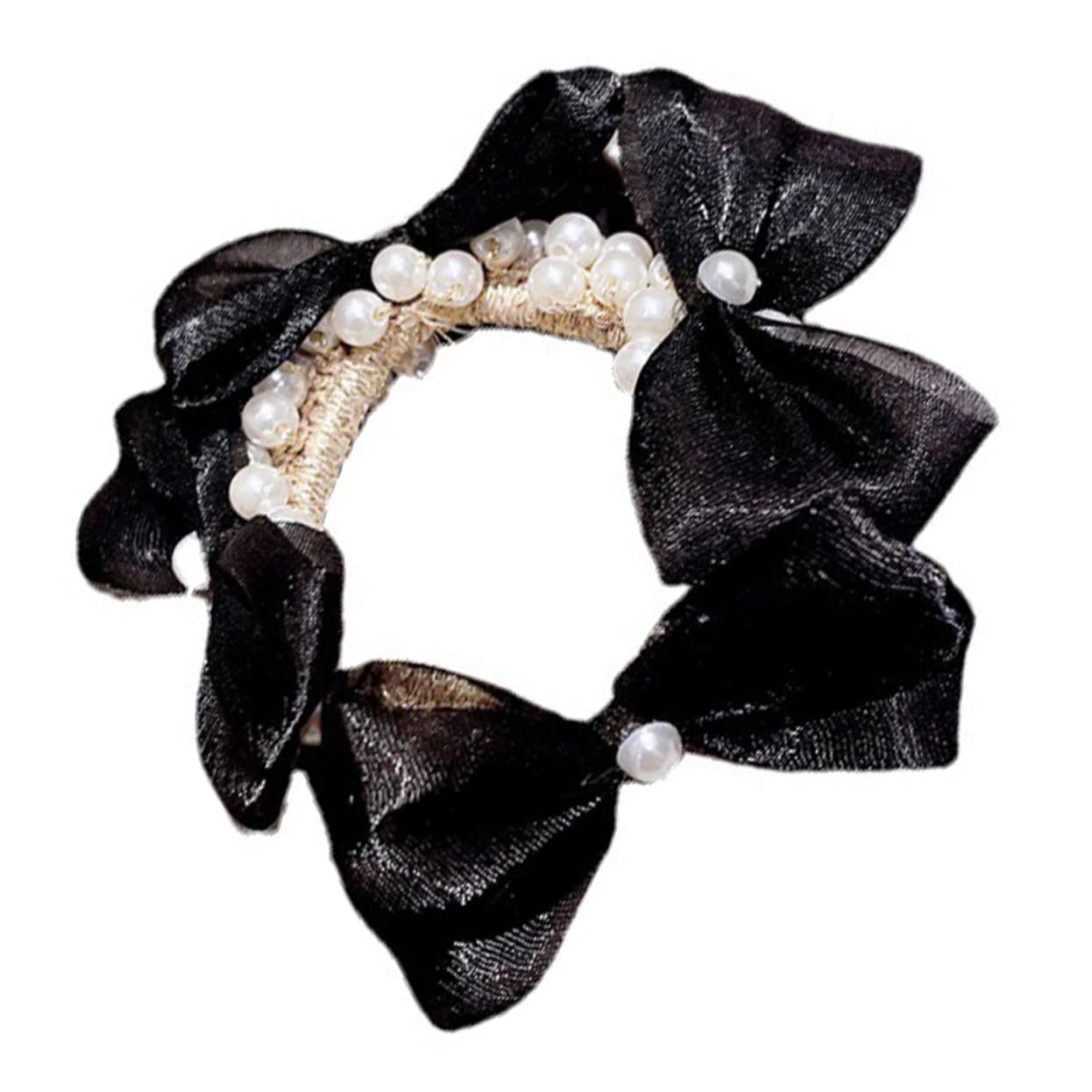 FOMIYES Pearl Hair Rings & Headbands - Seamless Elastic Hair Ties, Ponytail Ropes, Shiny Scrunchies for Women & Girls | Perfect for Weddings, Parties & Everyday Hair Accessories
