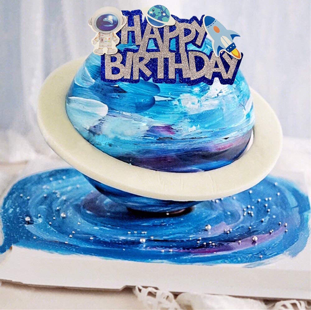 JeVenis Space Birthday Cake Topper Set - Astronaut, Rocket & Cupcake Decorations for Galaxy Themed Parties - Perfect for Kids Birthday Cakes, Baby Showers & Space-Themed Celebrations