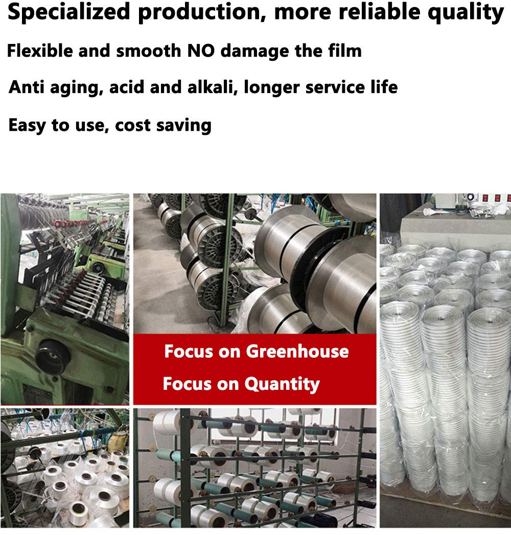 984 ft Wind Straps for Greenhouse - Heavy Duty Plastic Hold Down Straps, Weather-Resistant Greenhouse Cover Ties, Woven Cord Strapping for Securing Tarps & Plastic Film | Perfect for Garden Greenhouses, Hoop Houses & Plant Protection