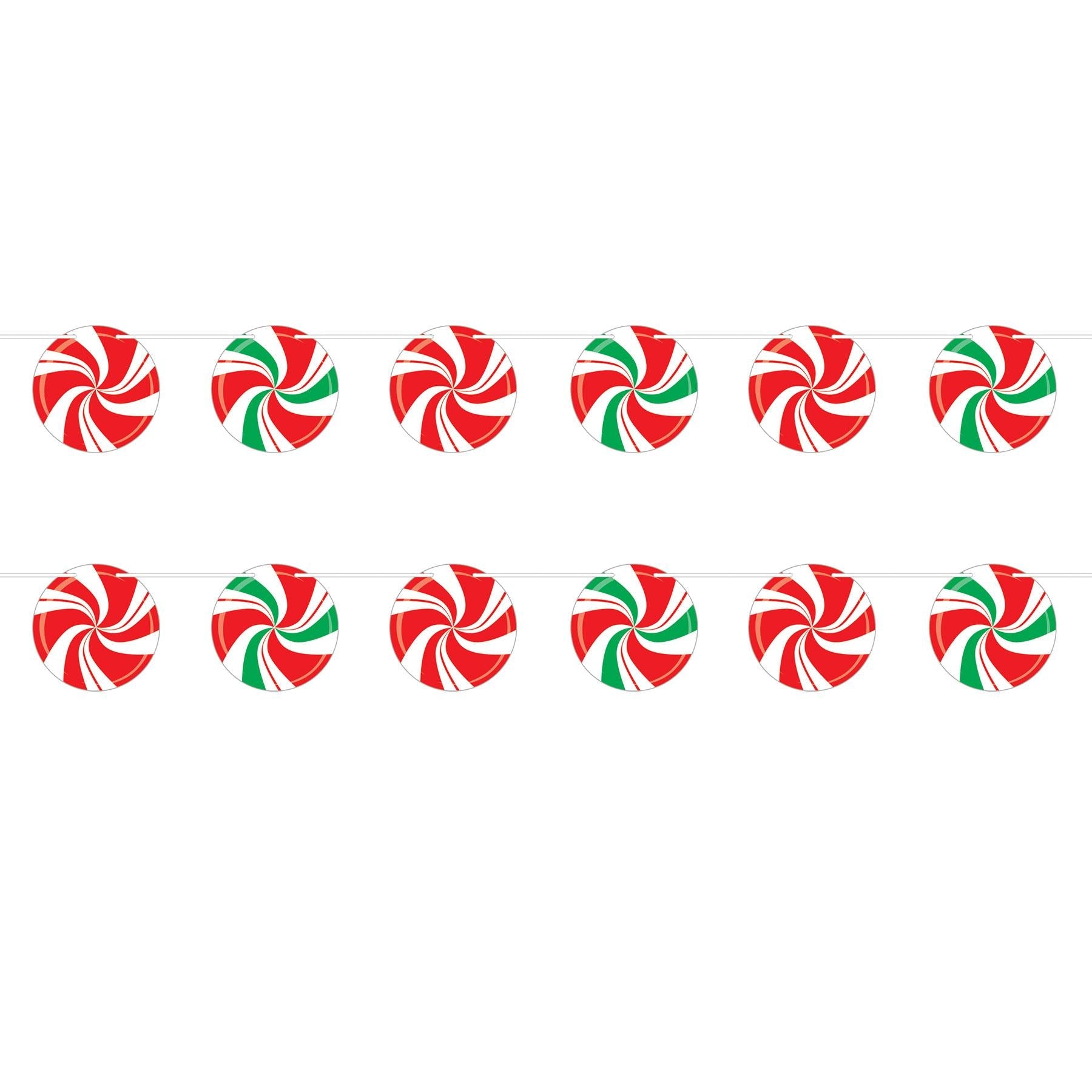 12 Pack Beistle Christmas Peppermint Streamers - Holiday Party Decorations for Xmas Tree, Home & Office Decor - Perfect for Christmas Parties, Festive Events & Seasonal Celebrations