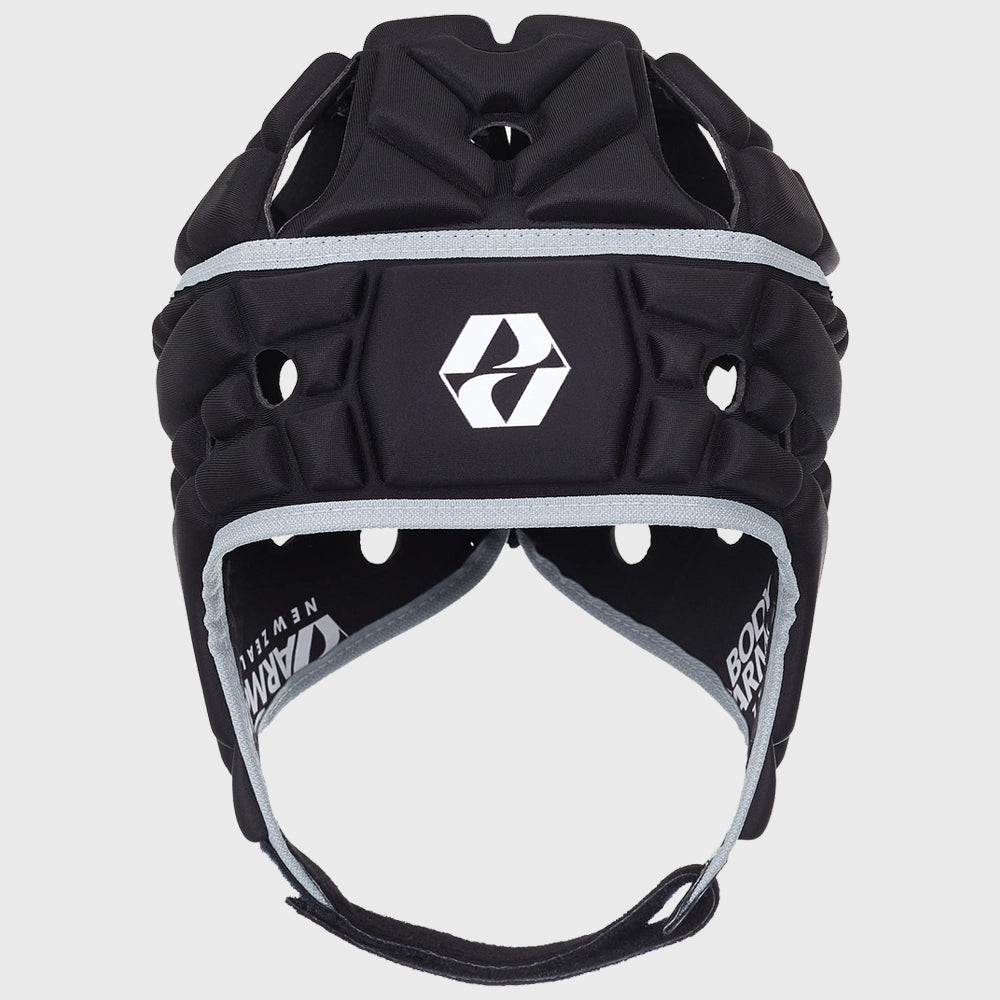 Body Armour Airflow Rugby Headguard - Lightweight Protective Black Headgear for Rugby Players | Perfect for Training & Matches
