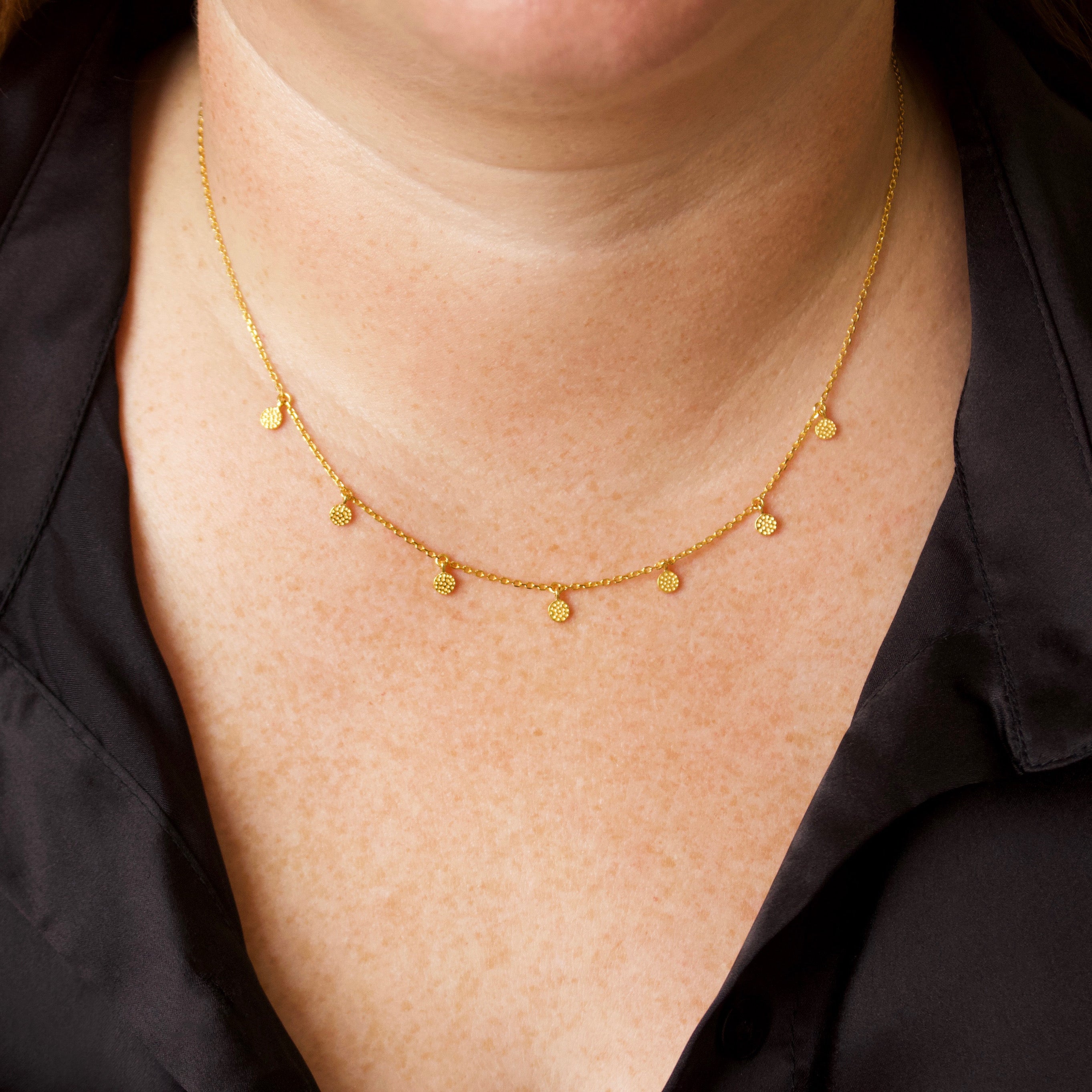 Mini Hanging Coin Necklace - Dainty Gold Pendant Jewelry for Women - Perfect for Everyday Wear, Layering & Gifts