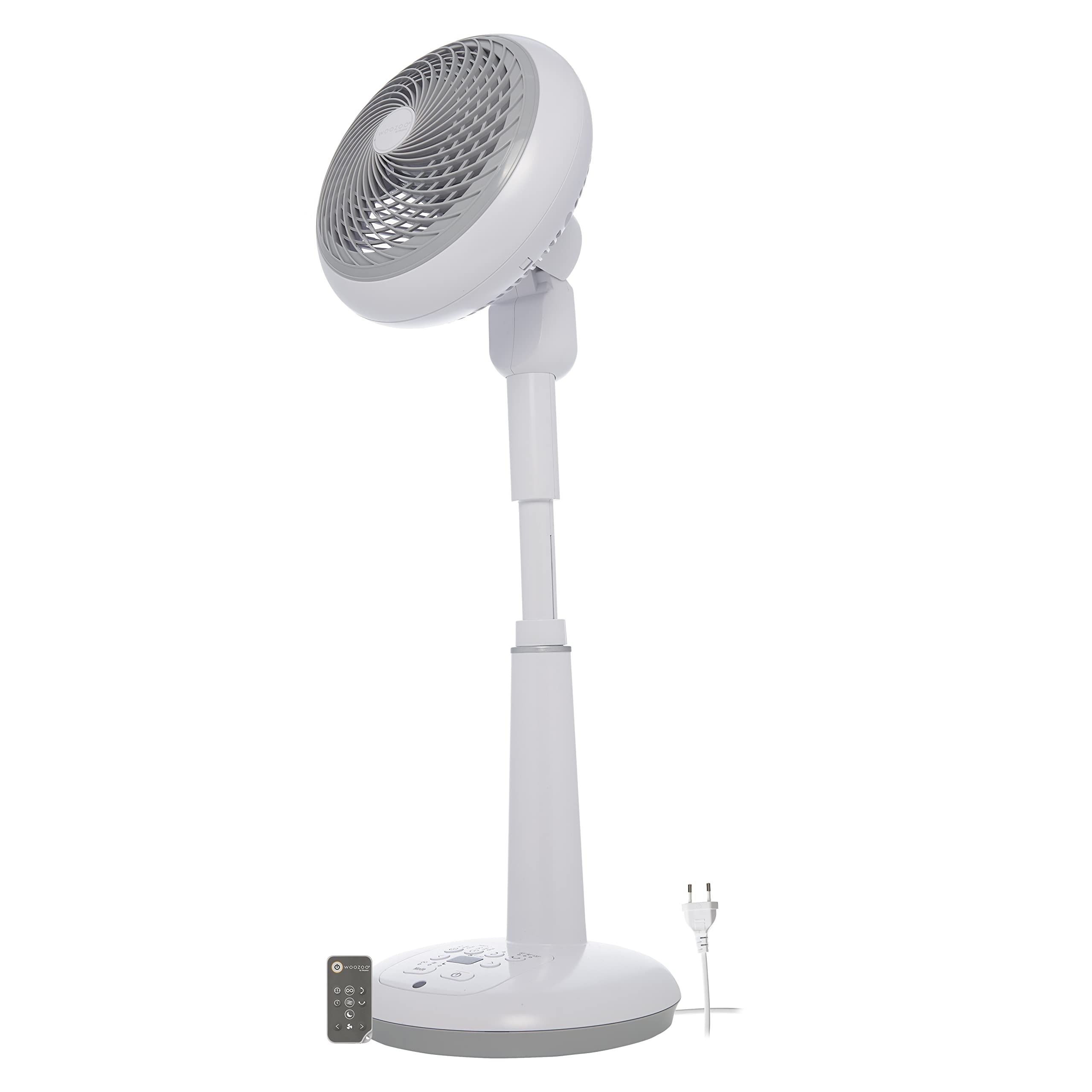 Iris Ohyama Woozoo 49m² Tower Fan - 10 Speed, Remote Control, Multi-Directional Oscillation, Ultra Quiet & Powerful DC Jet Technology (White) - Perfect for Bedroom, Office & Portable Cooling