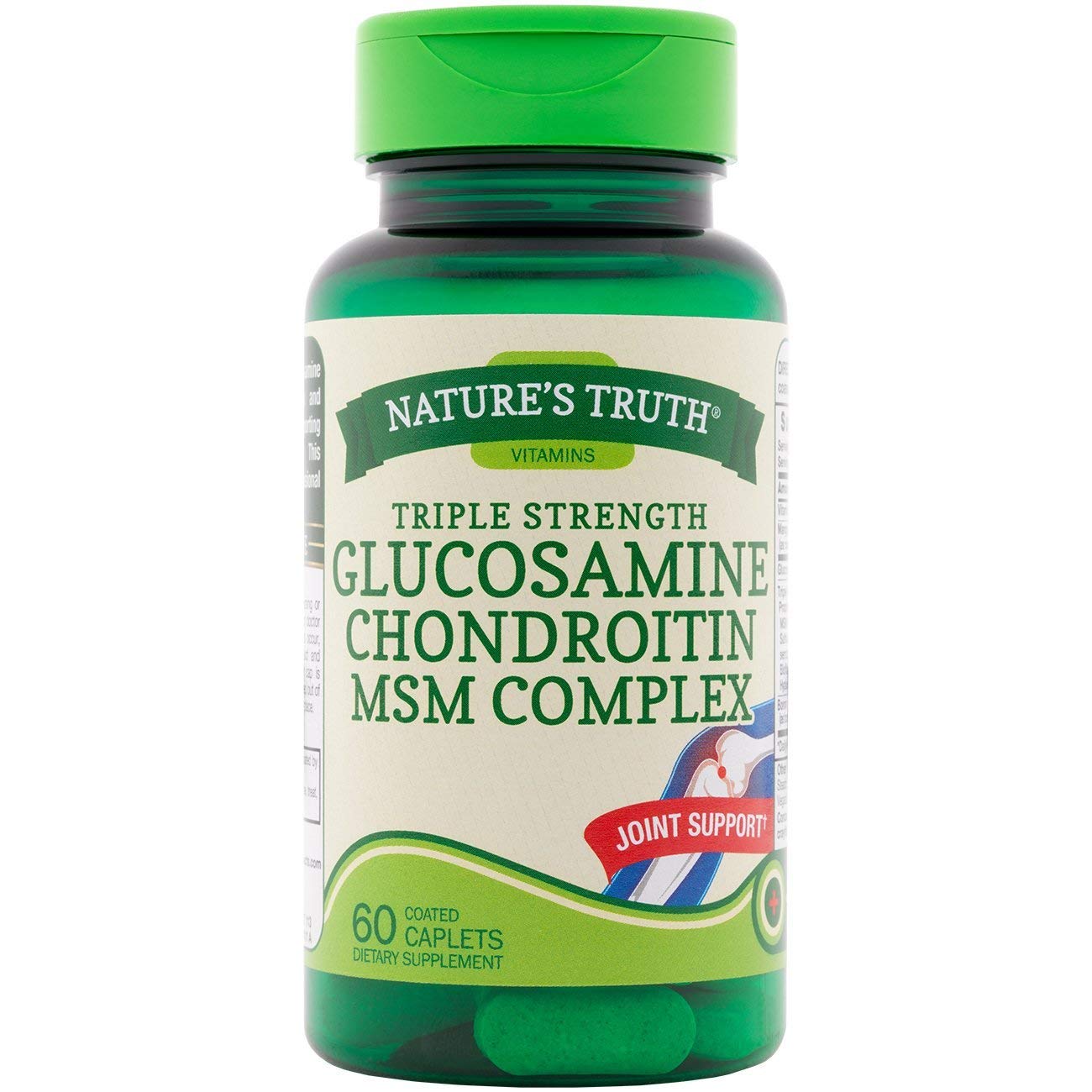 Nature's Truth Triple Strength Glucosamine Chondroitin MSM Complex - Joint Support Supplement (60 Coated Caplets, 6-Pack) for Arthritis Relief & Cartilage Health | Ideal for Active Lifestyles & Senior Mobility