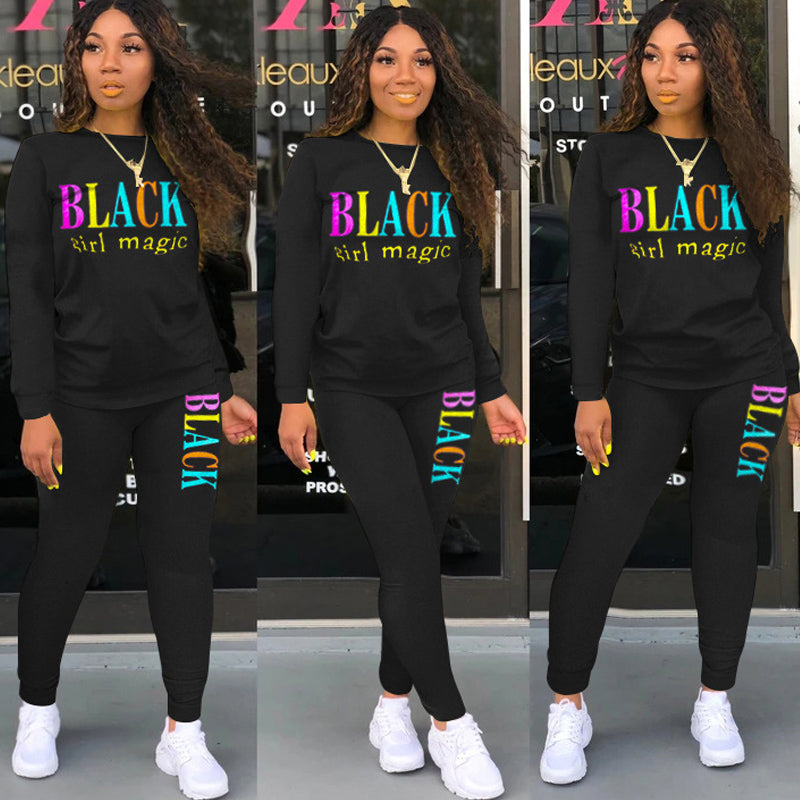 Custom Letter Printing Sports Two-Piece Set for Women - Gym Workout & Yoga Outfit - Perfect for Fitness, Running, and Casual Wear