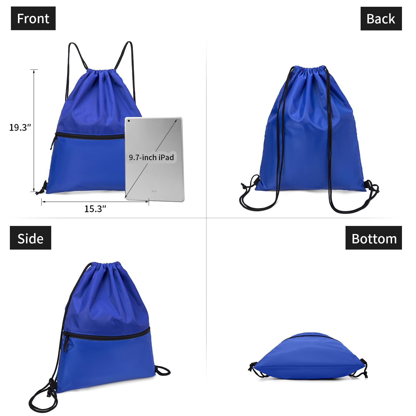 Drawstring Backpack for Men - Lightweight Gym String Bag with Adjustable Straps - Perfect for Workouts, Travel & Outdoor Activities