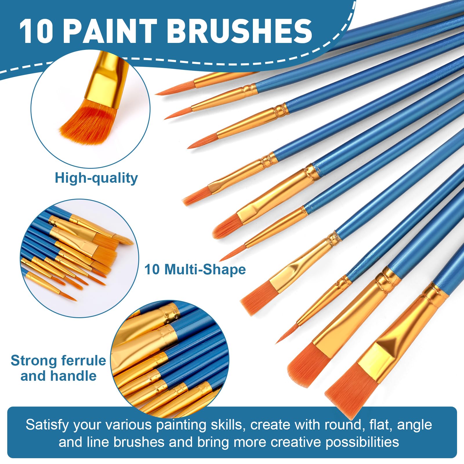 52PCS Acrylic Painting Kit for Beginners - 24 Colors Acrylic Paints, Brushes, Canvases, Wooden Easels & Art Plates - Complete Art Supplies Set for Kids & Adults - Perfect for Home, School & DIY Art Projects