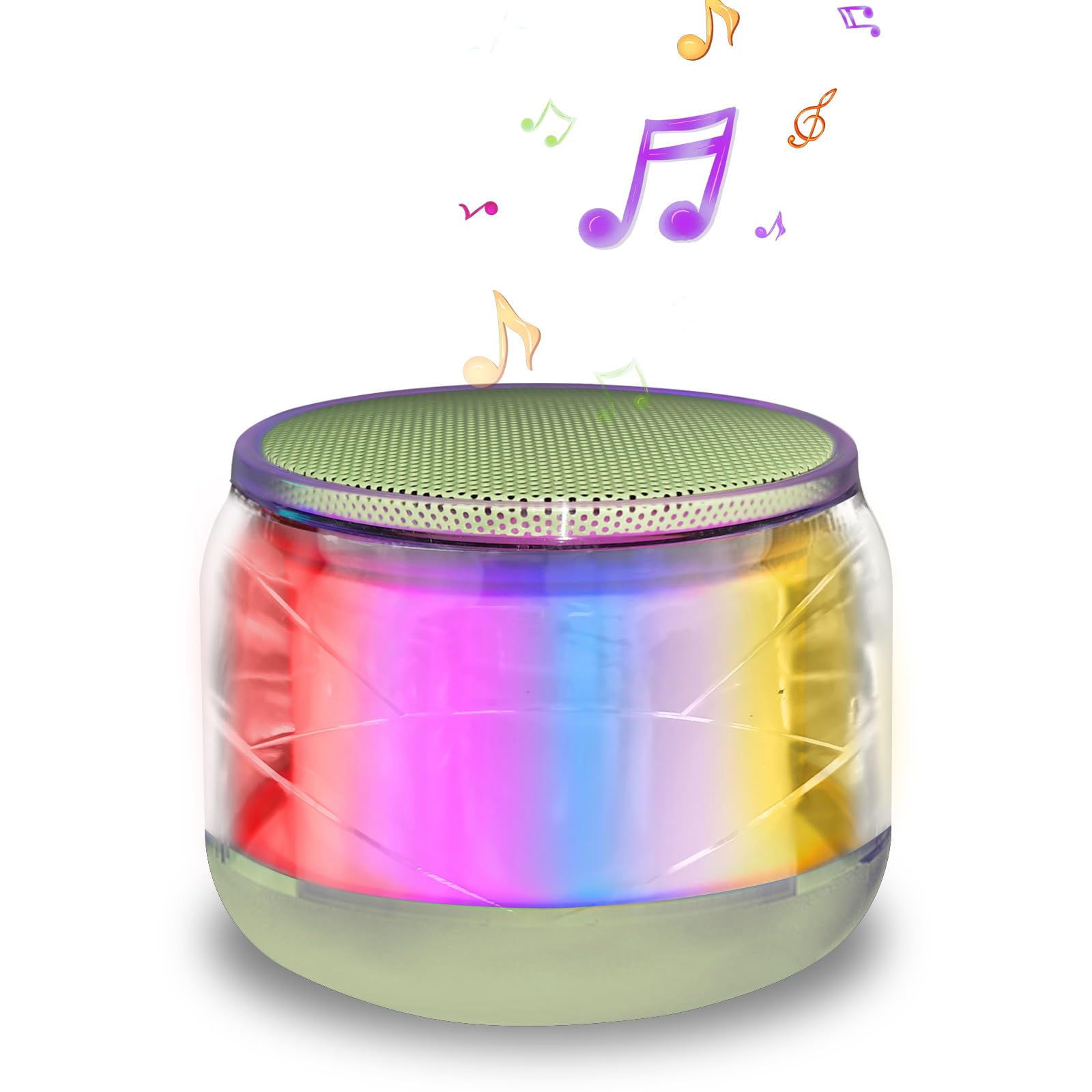 Portable Wireless Bluetooth Speaker with 7-Color LED Lights, Mini Bluetooth Speaker for Smartphone - Stereo Sound, Waterproof, Perfect for Camping, Yoga, Home, Outdoor, Travel, and Gift Giving