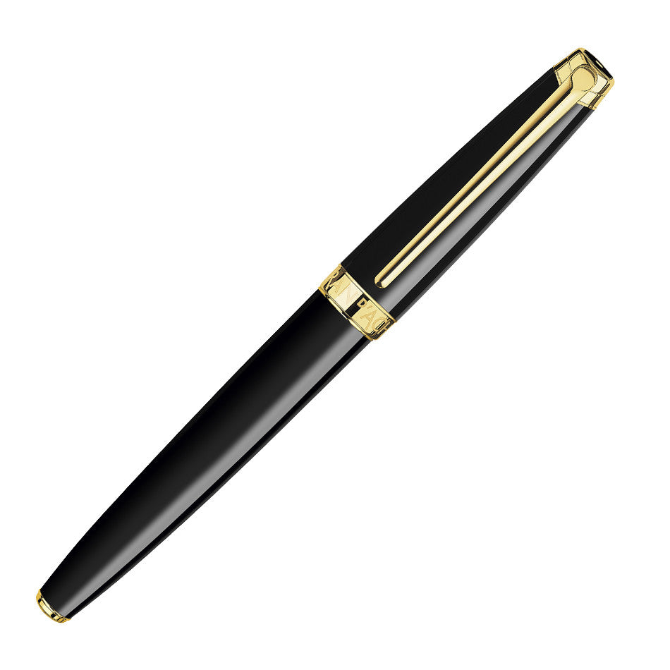 Premium Caran d'Ache Leman Ebony Wood Fountain Pen with 18K Gold Trim - Luxury Writing Instrument for Professionals & Gift Giving