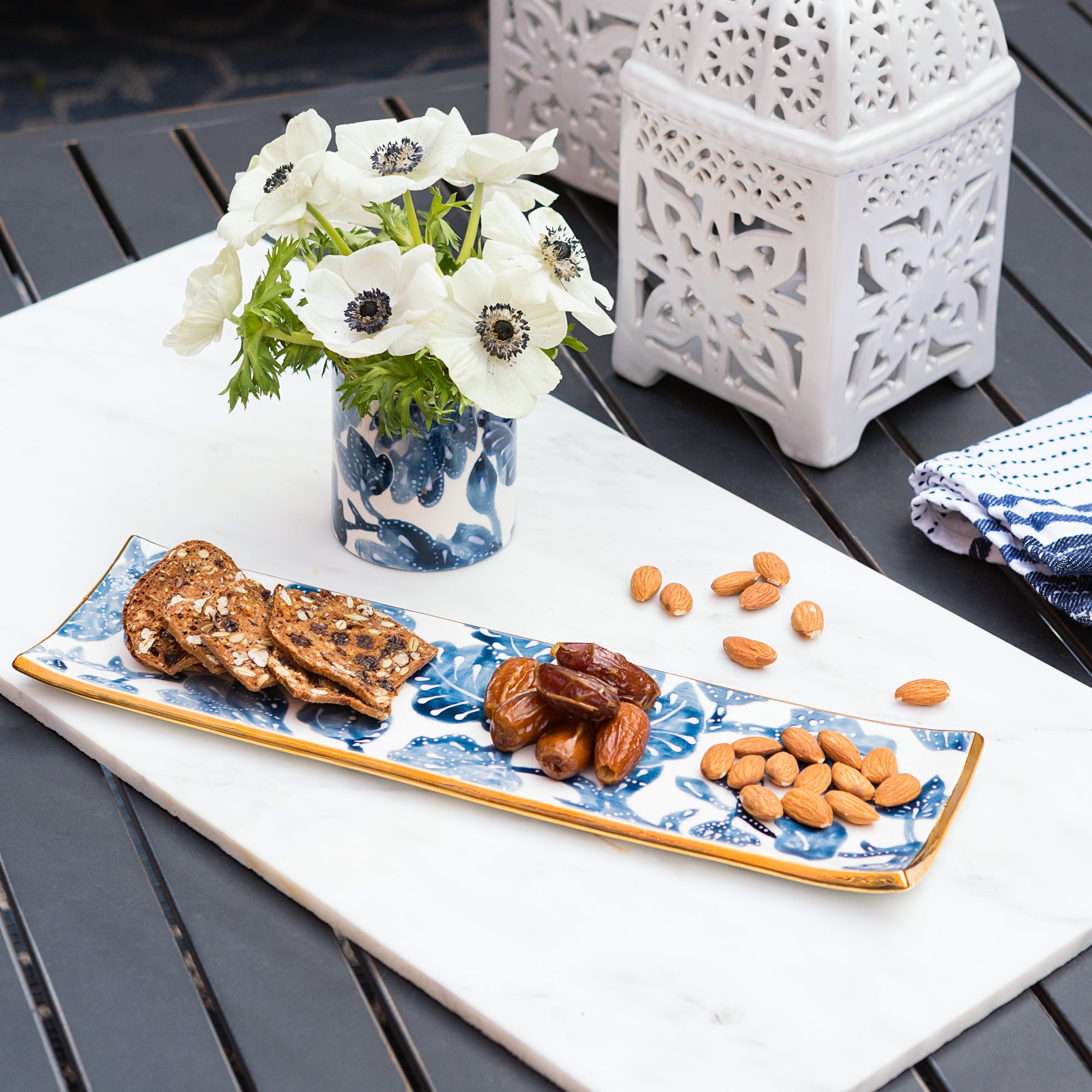 Elegant Jasmine Ritz Serving Tray - Premium Decorative Tray for Dining, Kitchen, and Home Decor - Perfect for Entertaining, Tea Parties, and Gift Giving