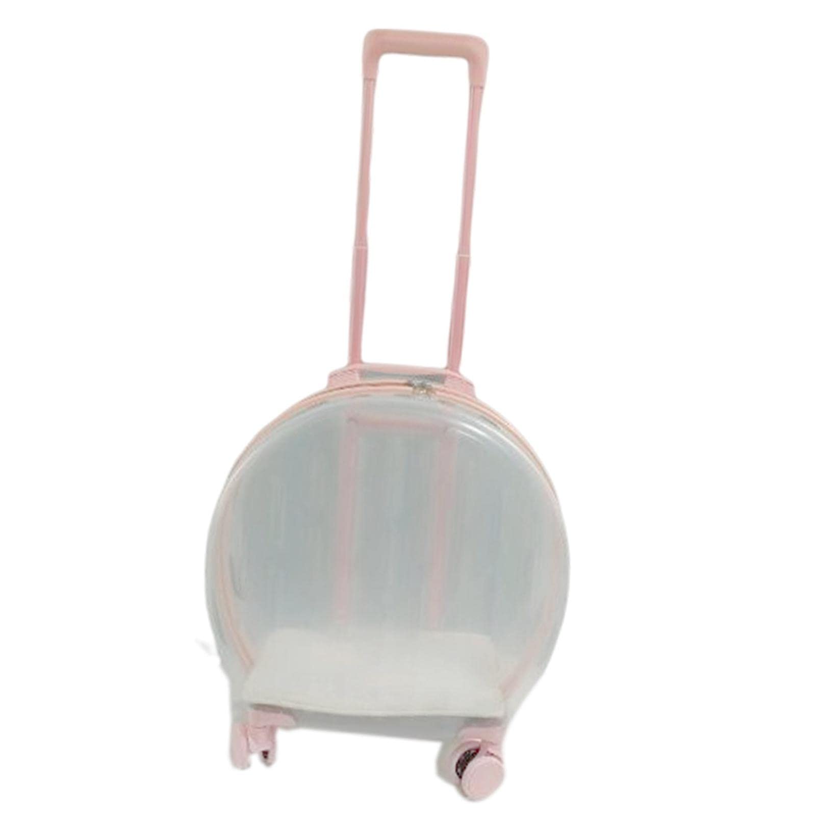 Breathable Pet Carrier Trolley for Cats & Dogs - Portable Rolling Luggage with Silent Wheels, Universal Travel Bag for Walking (Pink Striped) | Perfect for Vet Visits, Air Travel & Outdoor Adventures