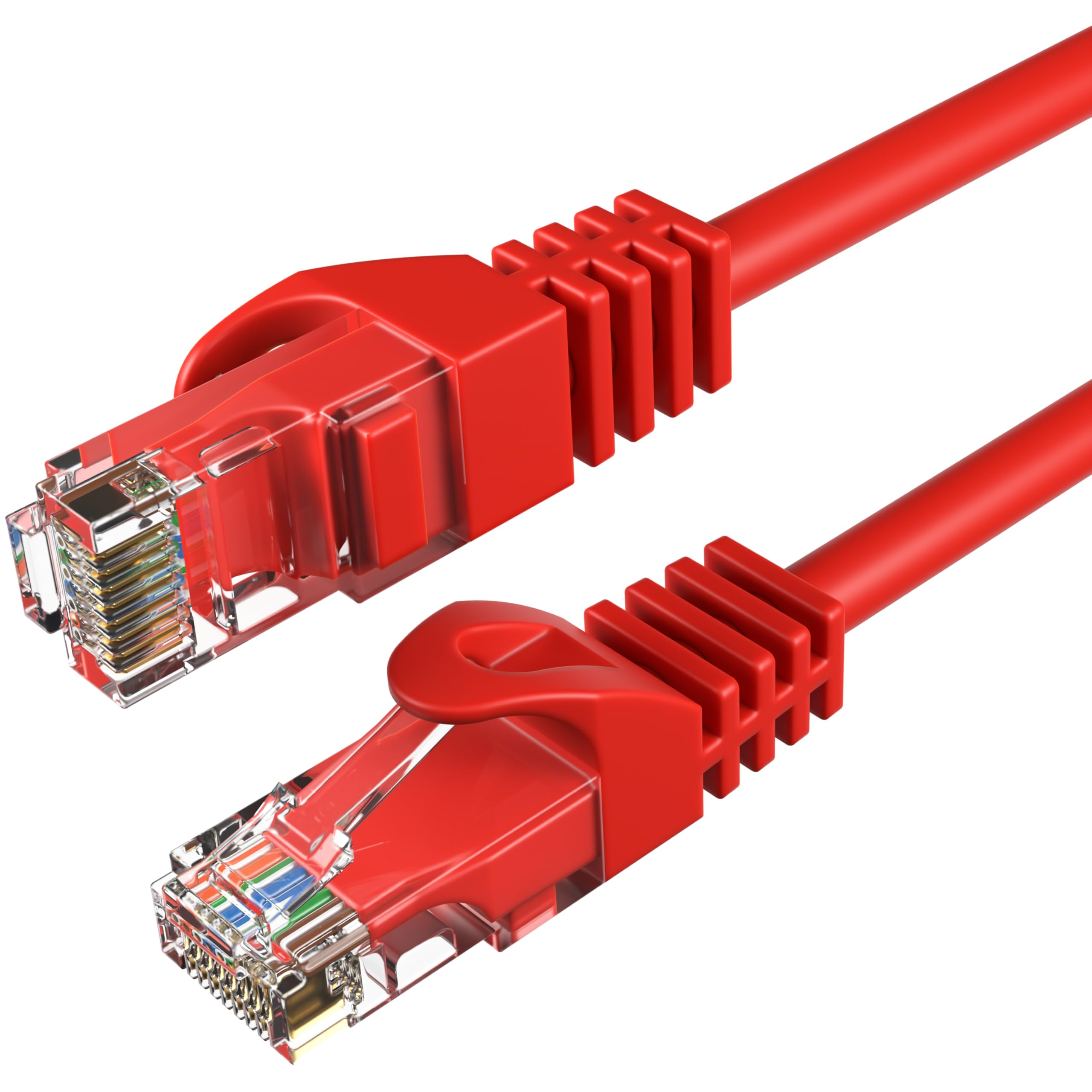 Premium Cat6 Ethernet Cable 100FT - High-Speed 550MHz Network Cable for PC, Laptop, Modem, Router, Smart TV & Gaming Consoles - Durable Red LAN Wire for Home Office, Gaming Setup & Streaming Devices