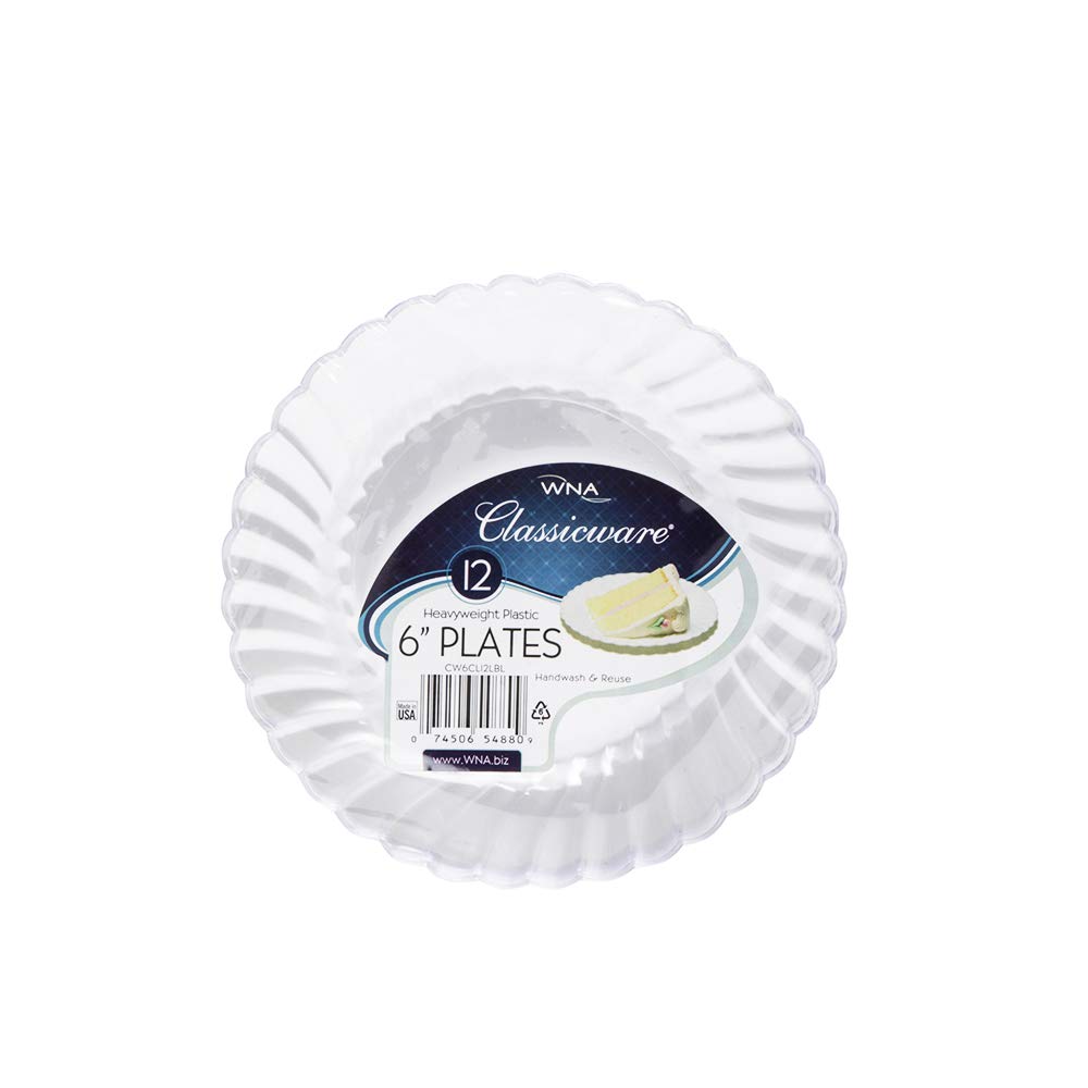 180-Pack Clear 6-Inch Plastic Dinner Plates - Shrink Wrapped Disposable Plates for Parties, Picnics & Catering | Bulk Pack of Durable Dishware for Events, BBQs & Family Gatherings