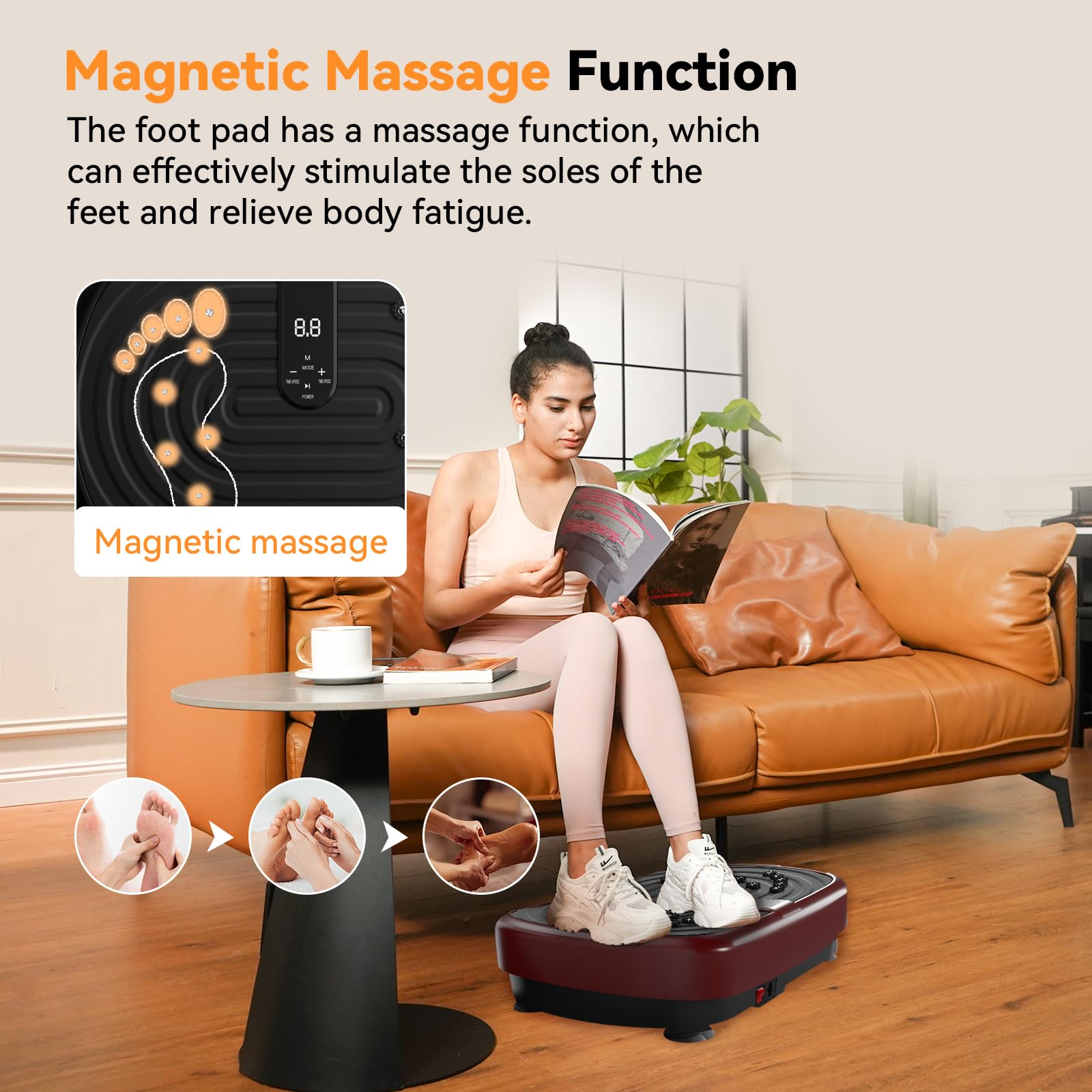 UCIN Vibration Plate Exercise Machine for Weight Loss & Lymphatic Drainage - 330 Lbs Capacity Home Fitness Platform with Resistance Bands & Pilates Ball - Perfect for Home Workouts, Toning & Detox