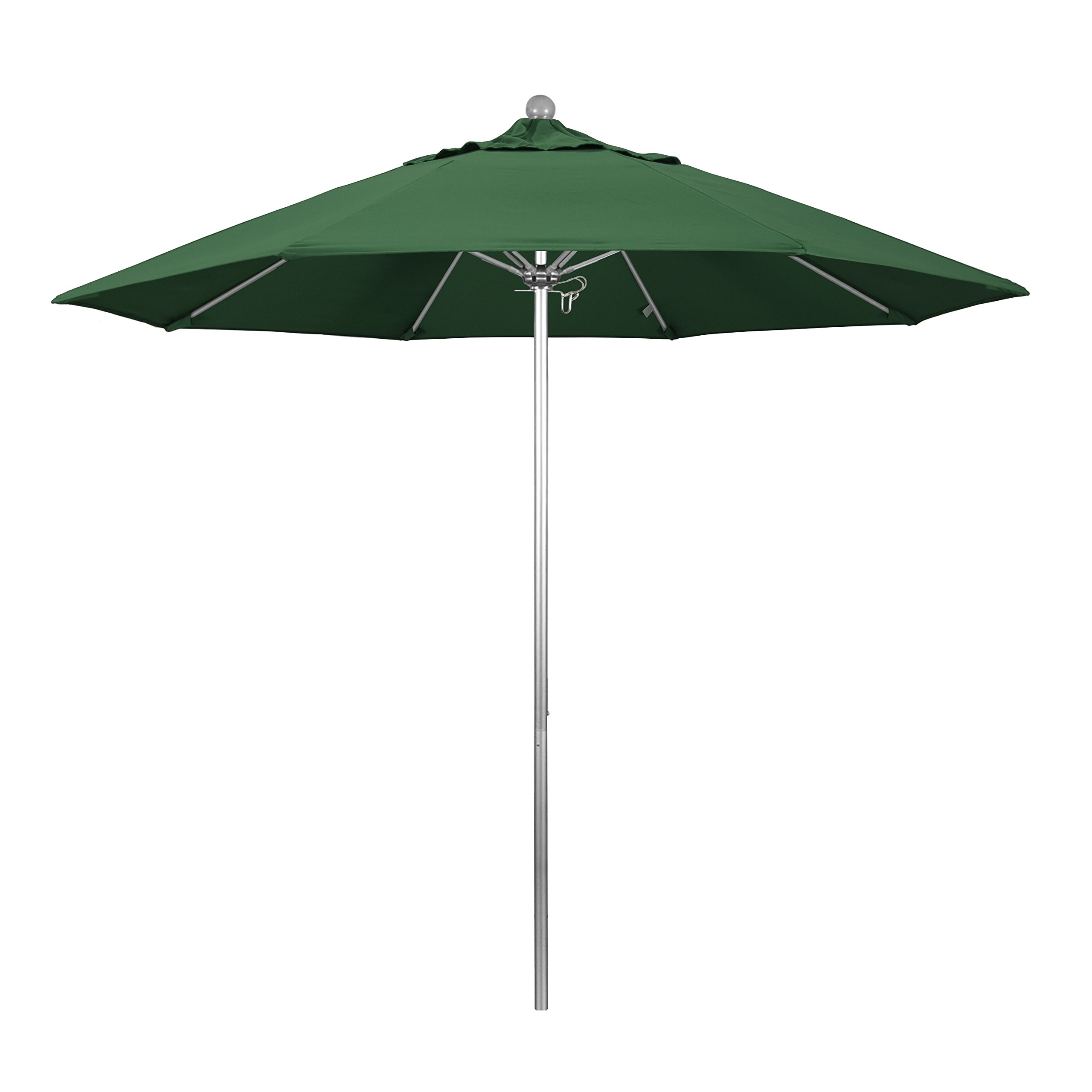 9' Round California Umbrella - Aluminum/Fiberglass Frame with Push Open Mechanism & Silver Pole - Durable Olefin Fabric - Perfect for Patio, Poolside, and Outdoor Dining Areas