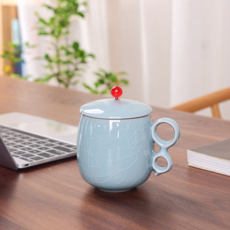 Premium Handcrafted Ice Crack Five Kilns Chinese Tea Cup - Authentic Ceramic Tea Cup for Gongfu Tea, Matcha, Herbal Tea - Perfect for Home, Office & Tea Ceremonies
