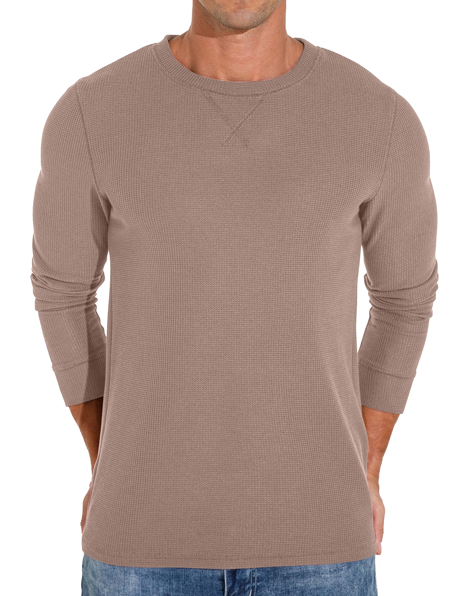 Sailwind Men's Waffle Crew Neck Casual T-Shirt - Soft Cotton Short Sleeve Tee for Everyday Wear, Gym & Outdoor Activities