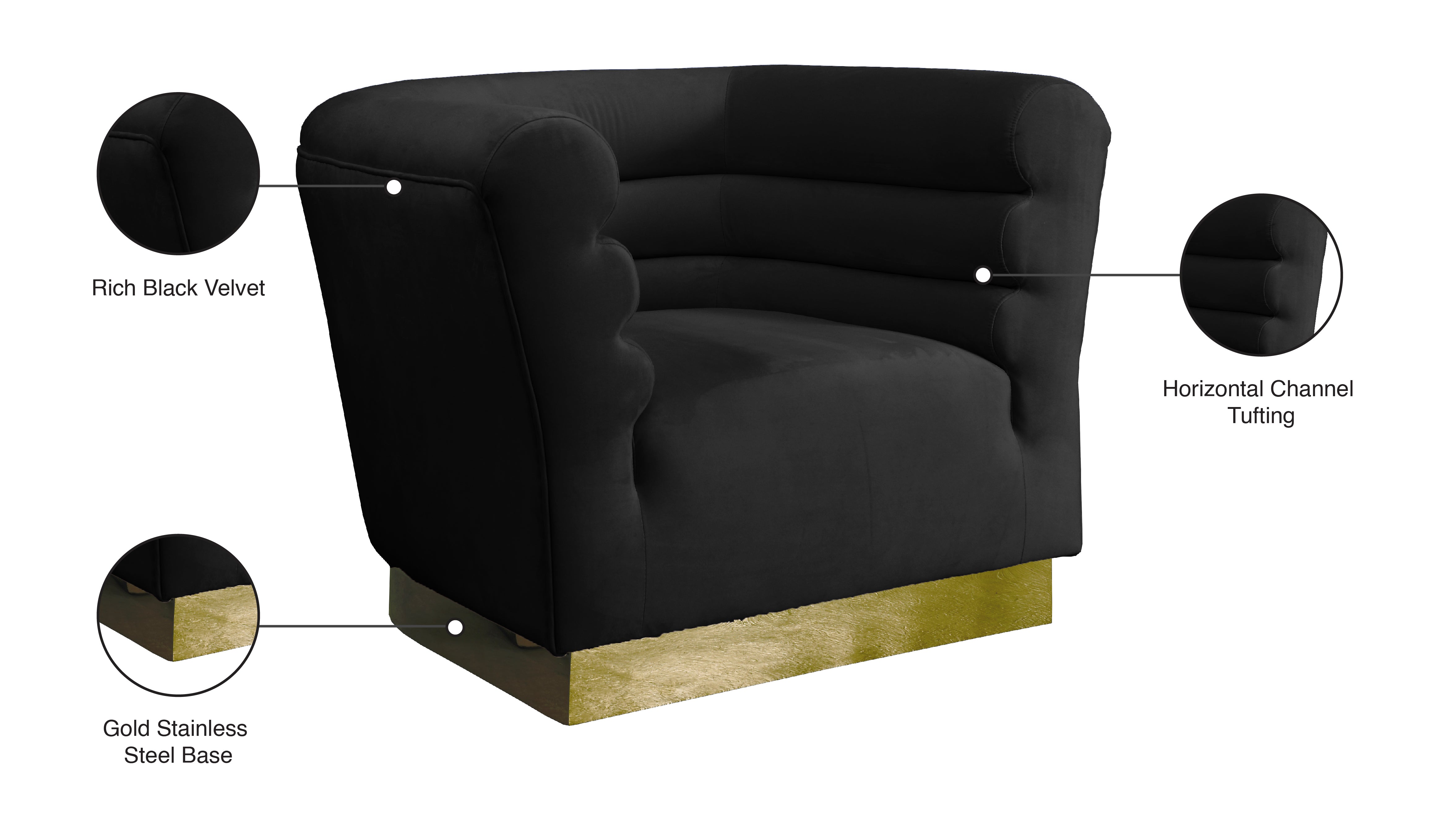 Bellini Velvet Chair - Modern Accent Armchair for Living Room, Bedroom & Office - Plush Upholstered Lounge Chair with Sturdy Metal Legs - Perfect for Home Decor, Reading Nook or Cozy Corner