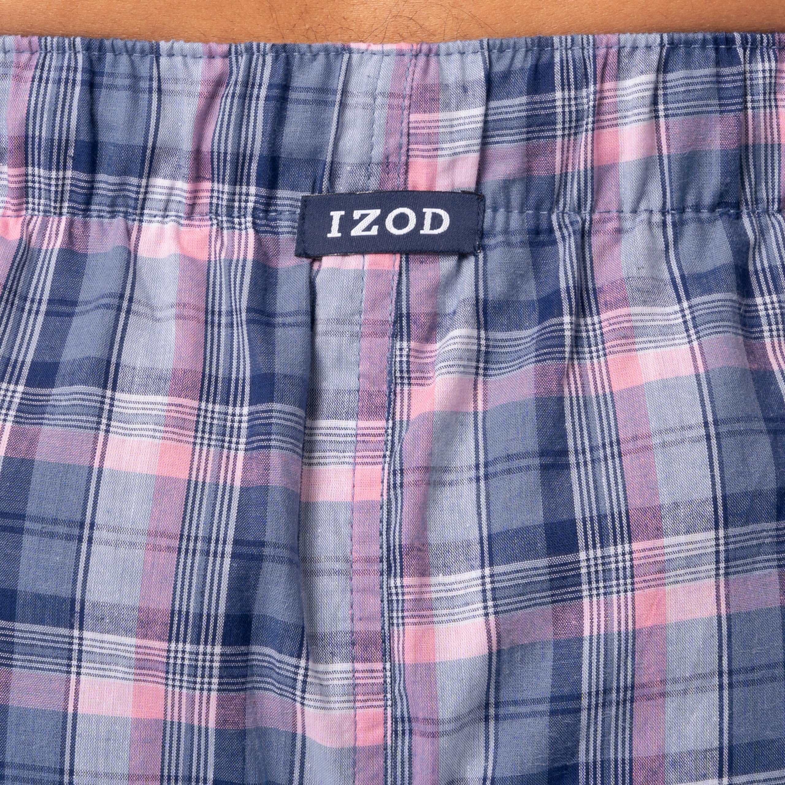 IZOD Men's Printed Poplin Relaxed Fit Drawstring Sleep Shorts - Comfortable Lounge & Sleepwear for Home & Travel