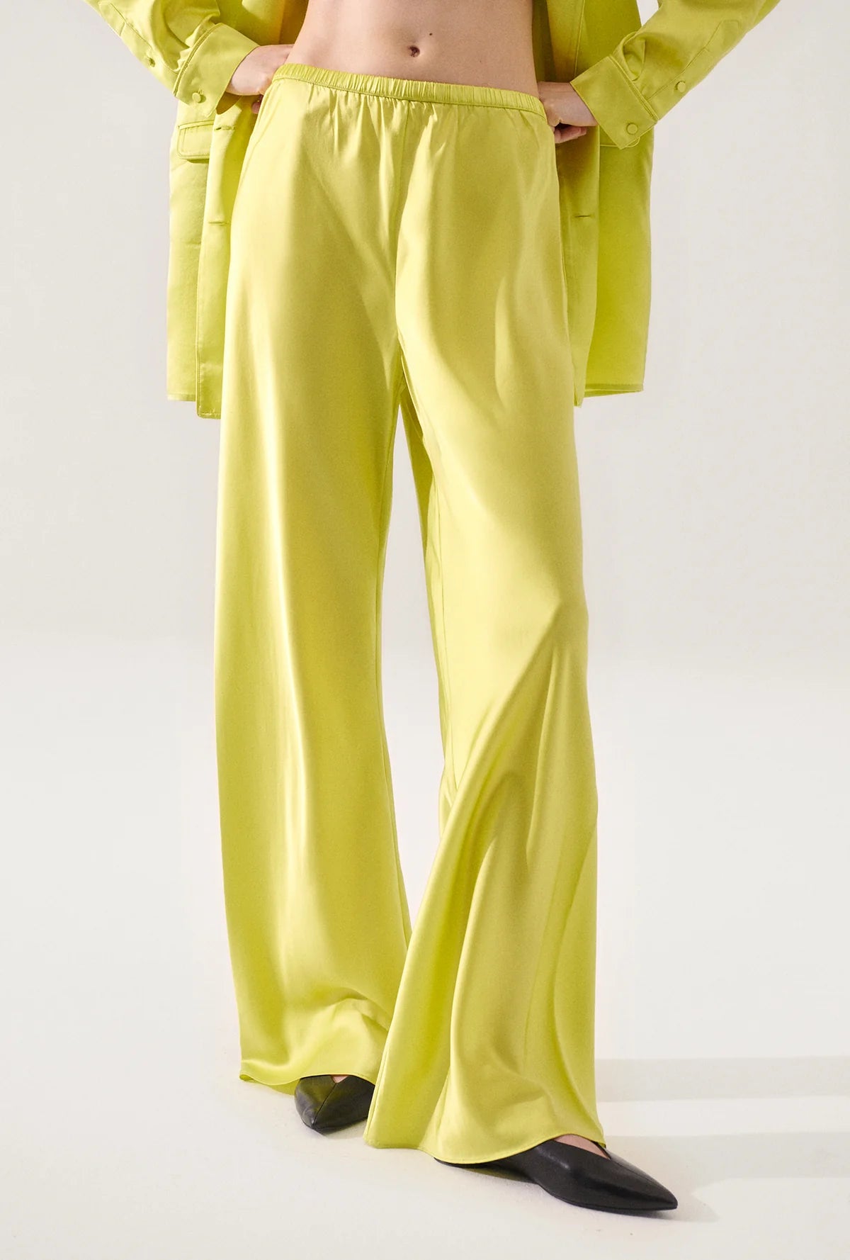 Stylish Women's Bias Cut Pants in Absinthe Green - Perfect for Office Wear & Casual Outfits