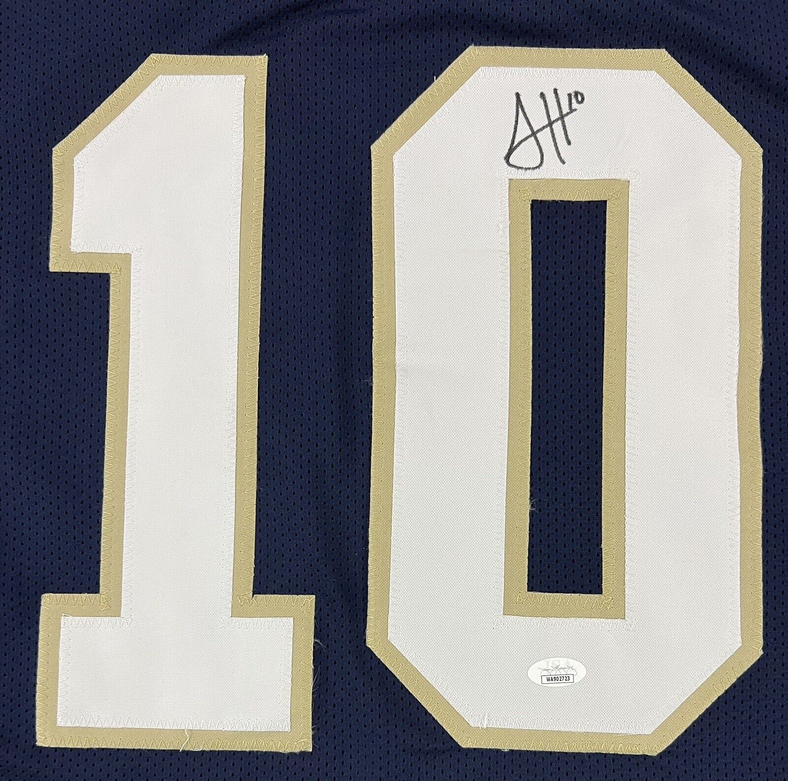 Authentic Sam Hartman Signed Notre Dame Blue Jersey - Limited Edition Collectible for Football Fans & Memorabilia Enthusiasts - Perfect for Display, Gifts, and Game Day Spirit