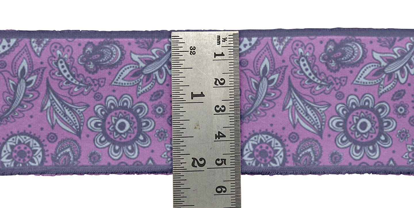 Purple Leaves & Floral Printed Velvet Ribbon Trim - 9 Yards x 3 Inches Wide - Premium Craft Lace for Sewing, DIY Projects, Gift Wrapping & Home Decor Accessories