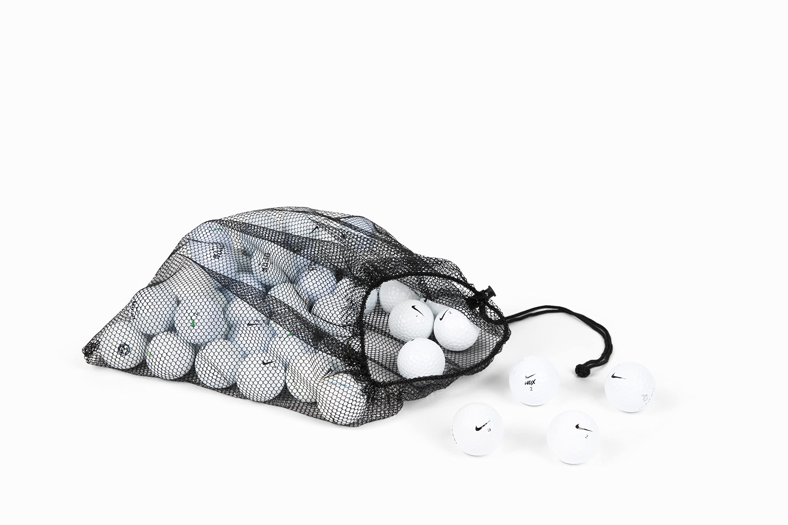 Recycled & Used Nike Golf Balls - Clean Green Golf Ball Mix in Good Condition with Mesh Carrying Bag | Perfect for Practice, Driving Range & Eco-Friendly Golfing