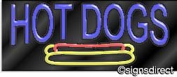 Vintage Neon HOT DOGS Sign with Retro Graphic - Perfect for Diner, Bar, Restaurant, and Man Cave Decor