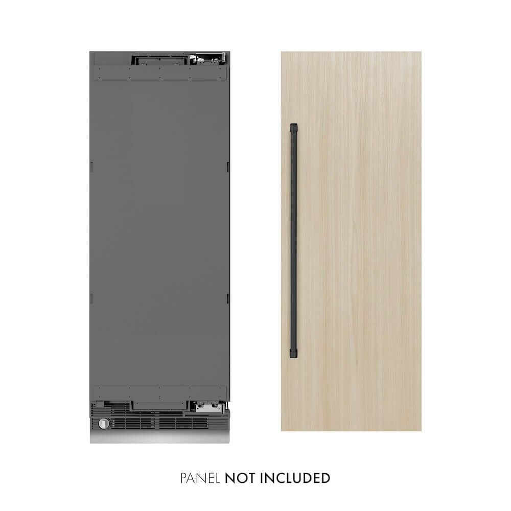 ZLINE Autograph Edition 30-Inch Panel Ready Column Refrigerator - 16.7 cu. ft. Capacity, Graphite Gray Interior & Matte Black Accents (RBCRVZ 30 MB) - Perfect for Modern Kitchens, Open-Concept Homes & Luxury Appliance Upgrades