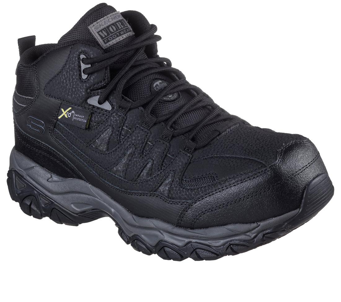 Holdredge Thorem Carbon Toe Work Boots for Men - Black Safety Shoes for Construction & Industrial Work - OSHA Compliant Steel Toe Boots for Heavy Duty Jobs