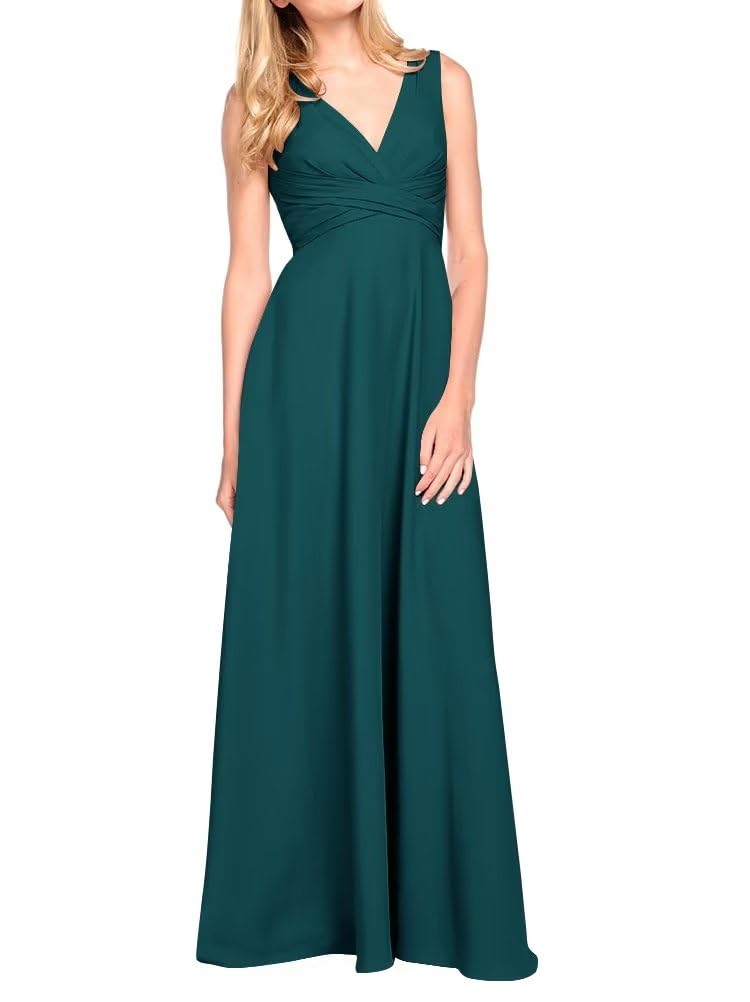 Elegant V-Neck A-Line Bridesmaid Dresses for Wedding - Long Formal Prom Gowns for Women | Perfect for Weddings, Proms & Special Occasions