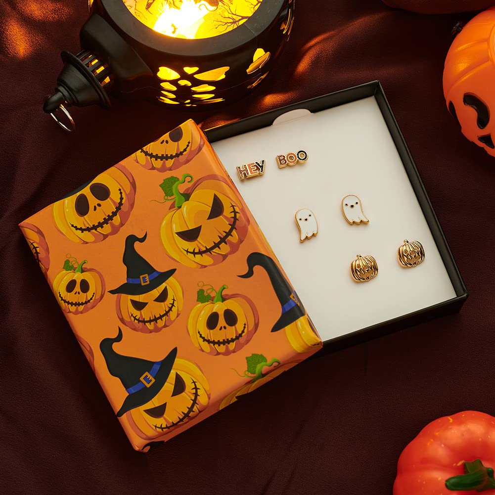 Halloween Earrings for Women - Spooky Pumpkin, Ghost, Witch, Bat, Spider & Skull Dangle Earrings in Purple, Orange & Black | Perfect for Halloween Parties, Costume Accessories & Gift Giving
