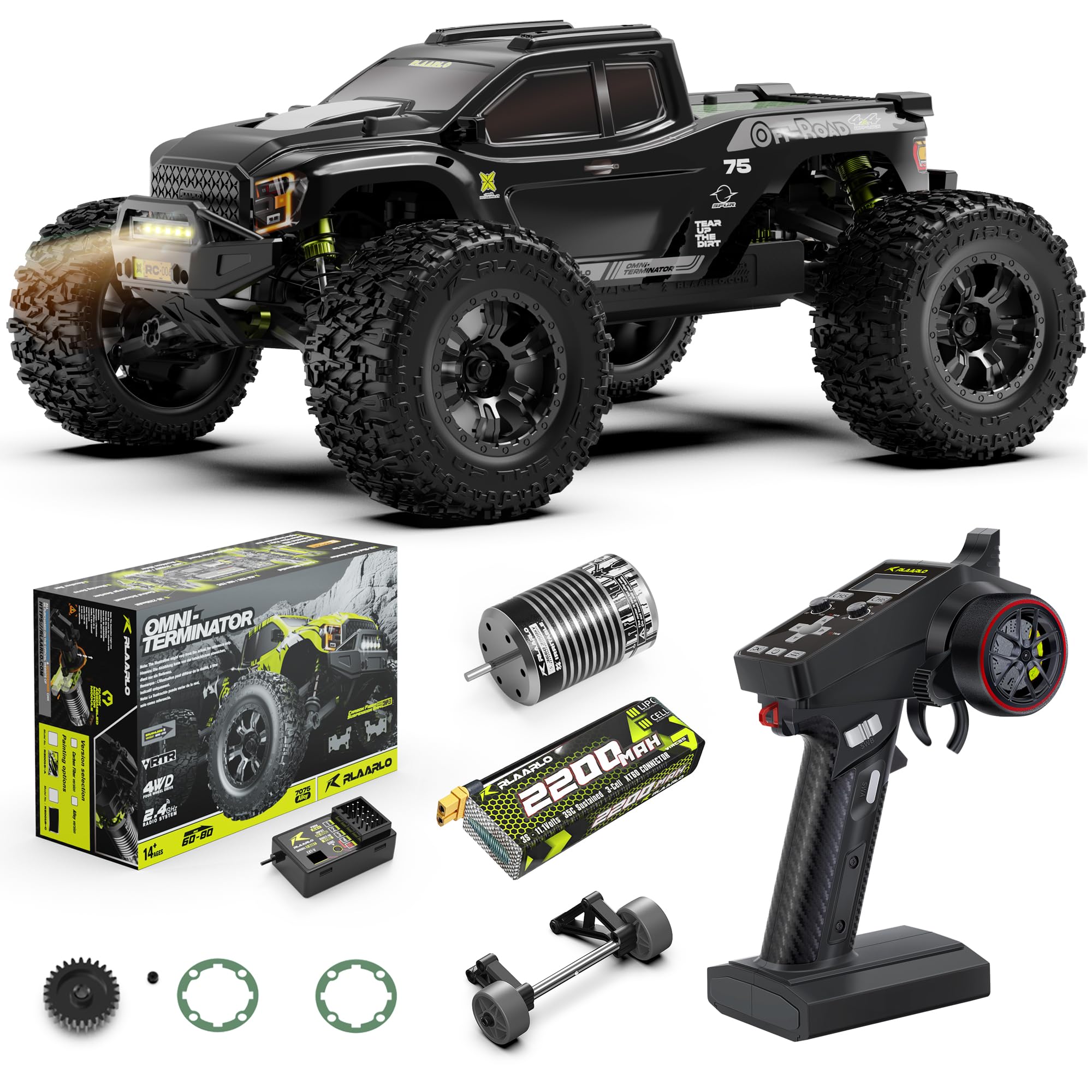 **RIAARIO 1:10 Scale Brushless RC Car for Adults - 50MPH High-Speed All-Terrain 4WD Remote Control Monster Truck, Waterproof & Carbon Fiber Design - Perfect for Off-Road Racing, Backyard Bashing & Hobby Enthusiasts**
