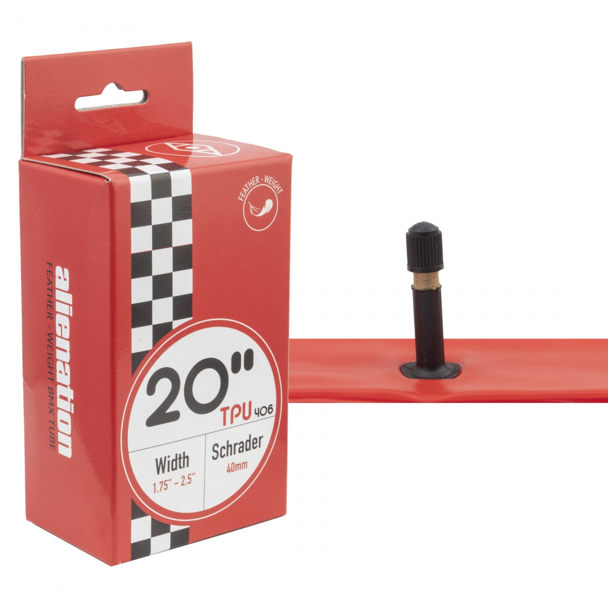Alienation Feather Weight BMX TPU Tube 20x1.75-2.50 SV 40mm 0d - Lightweight Bike Inner Tube for BMX, Mountain & Road Bikes - Perfect for Racing, Commuting & Off-Road Adventures
